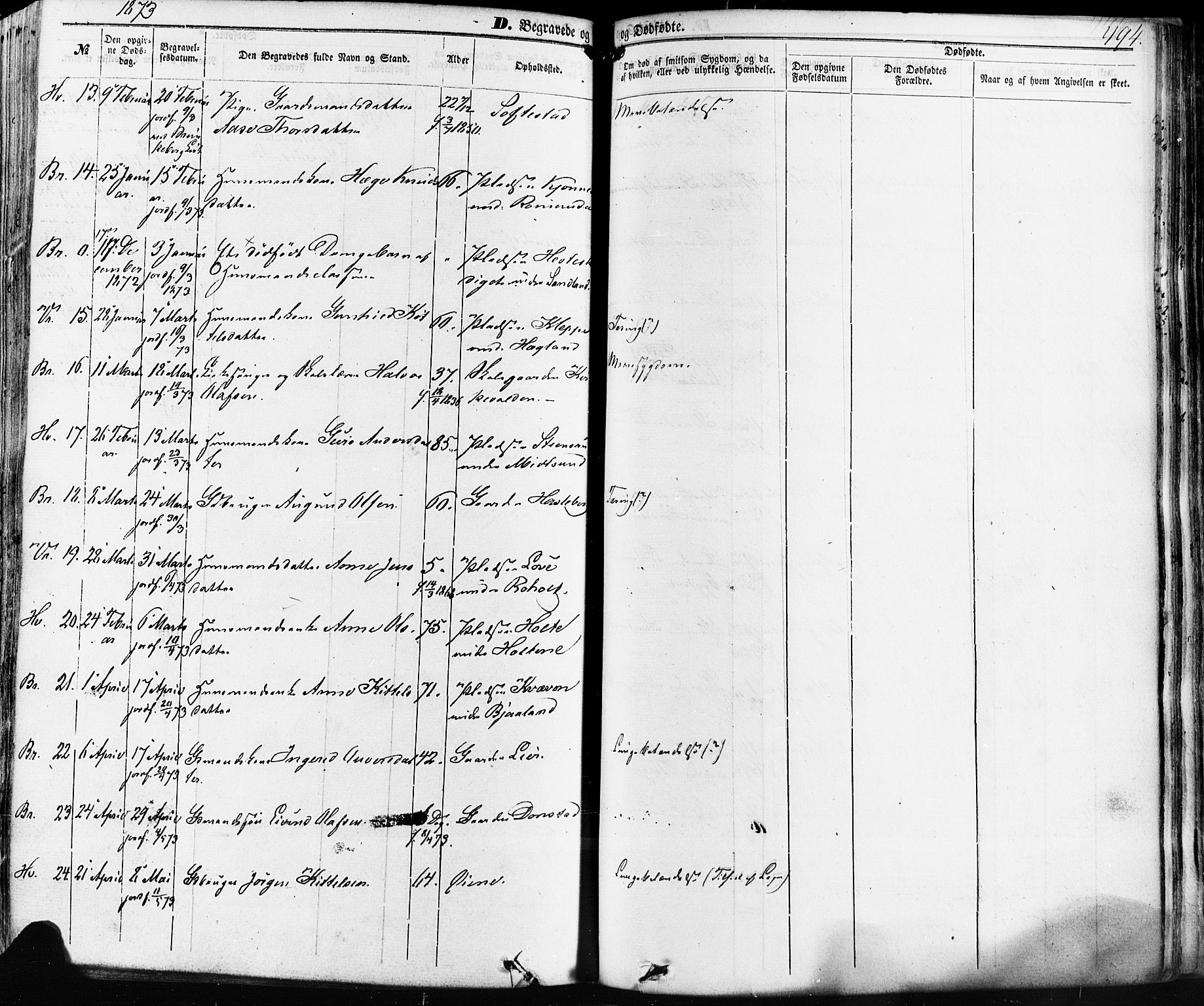 Kviteseid kirkebøker, AV/SAKO-A-276/F/Fa/L0007: Parish register (official) no. I 7, 1859-1881, p. 494