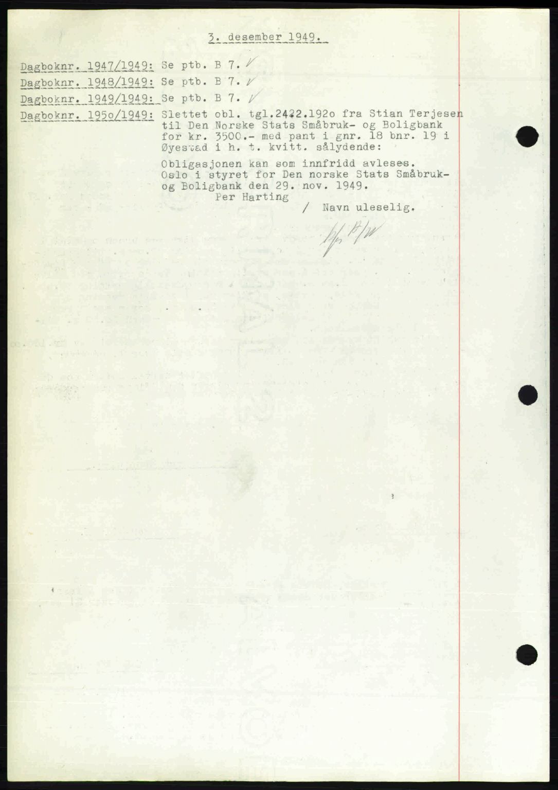 Nedenes sorenskriveri, SAK/1221-0006/G/Gb/Gba/L0061: Mortgage book no. A13, 1949-1949, Diary no: : 1947/1949