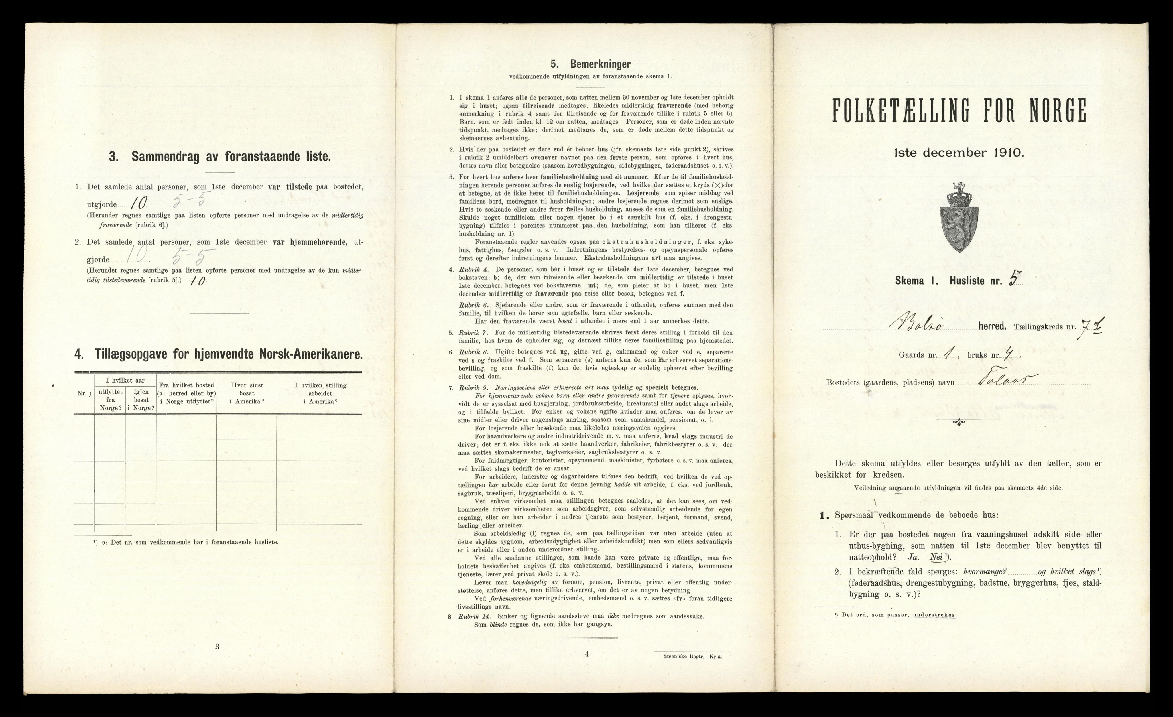 RA, 1910 census for Bolsøy, 1910, p. 1203