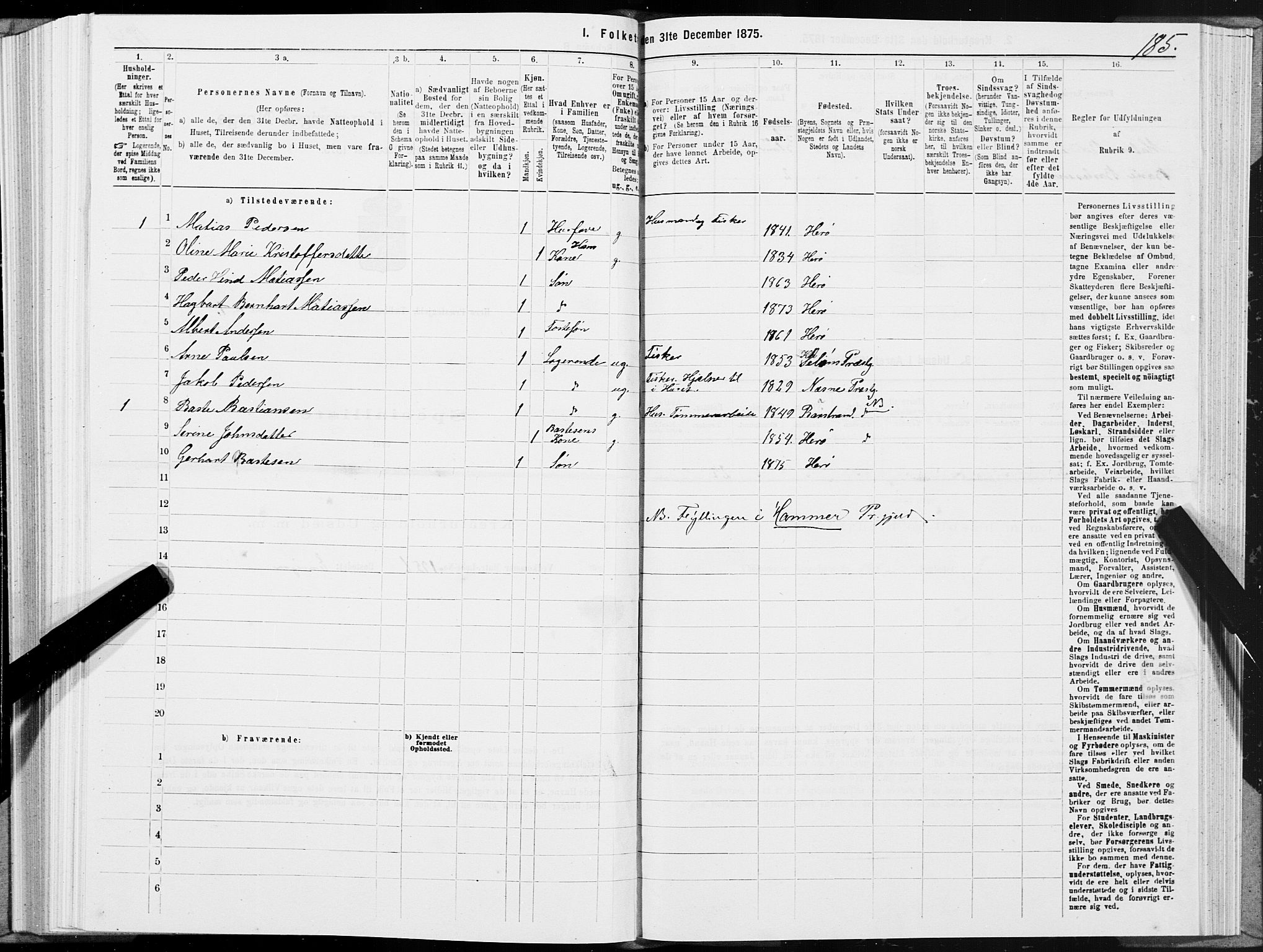 SAT, 1875 census for 1818P Herøy, 1875, p. 2185