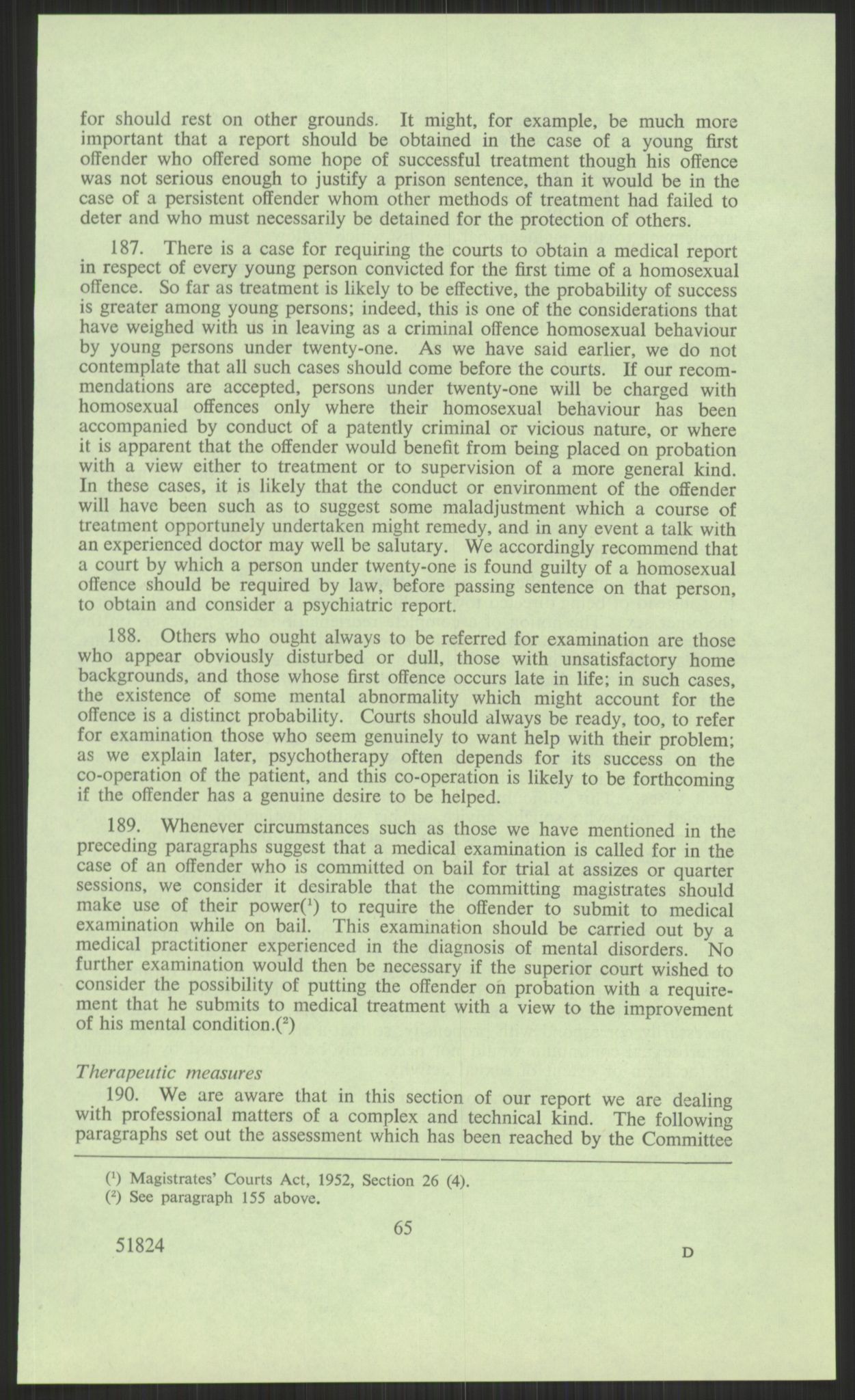 Justisdepartementet, Lovavdelingen, AV/RA-S-3212/D/De/L0029/0001: Straffeloven / Straffelovens revisjon: 5 - Ot. prp. nr.  41 - 1945: Homoseksualiet. 3 mapper, 1956-1970, p. 649