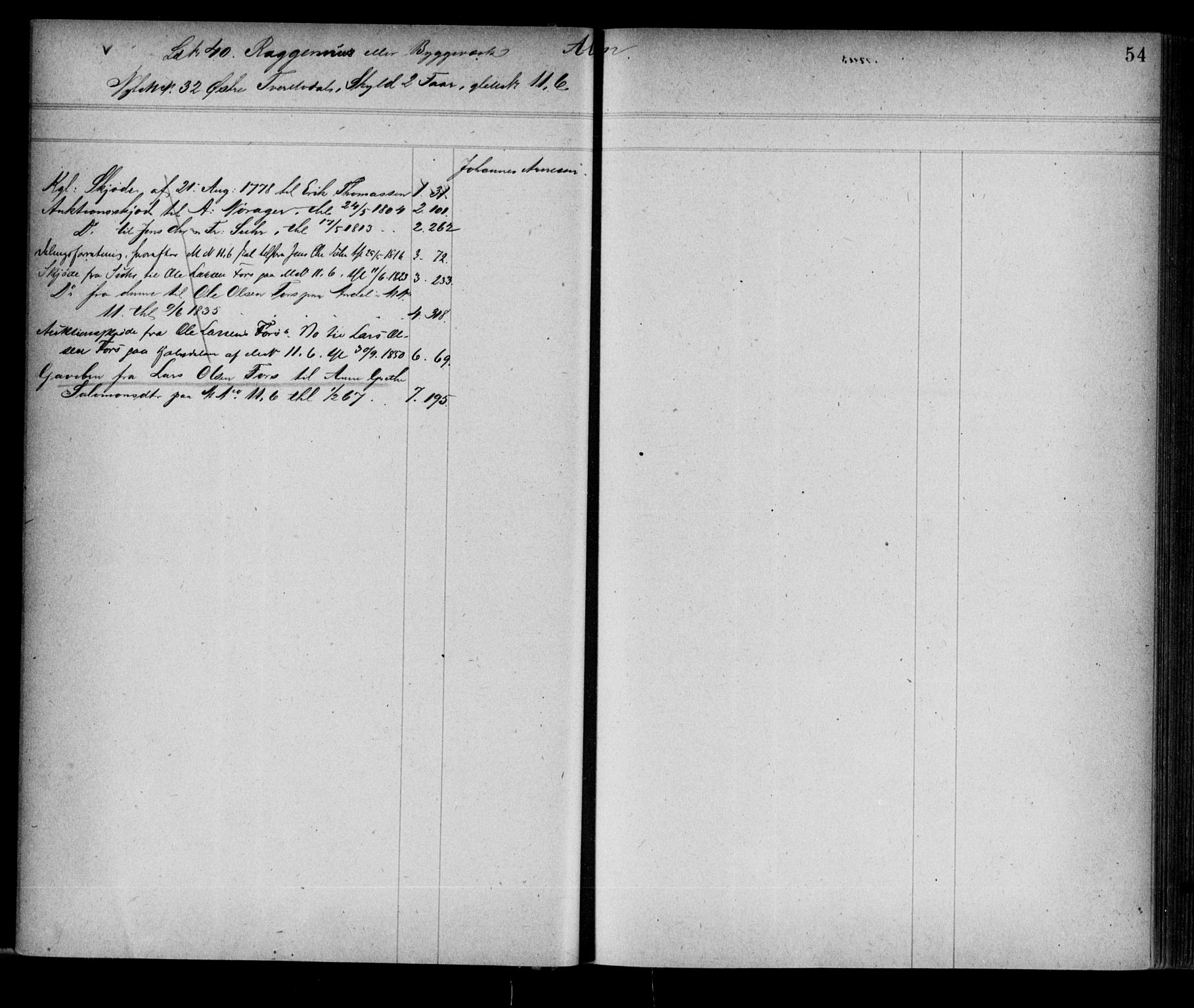 Alta fogderi/sorenskriveri, AV/SATØ-SATØ-5/1/K/Kb/Kba/L0008pantereg: Mortgage register no. 8, 1776, p. 54