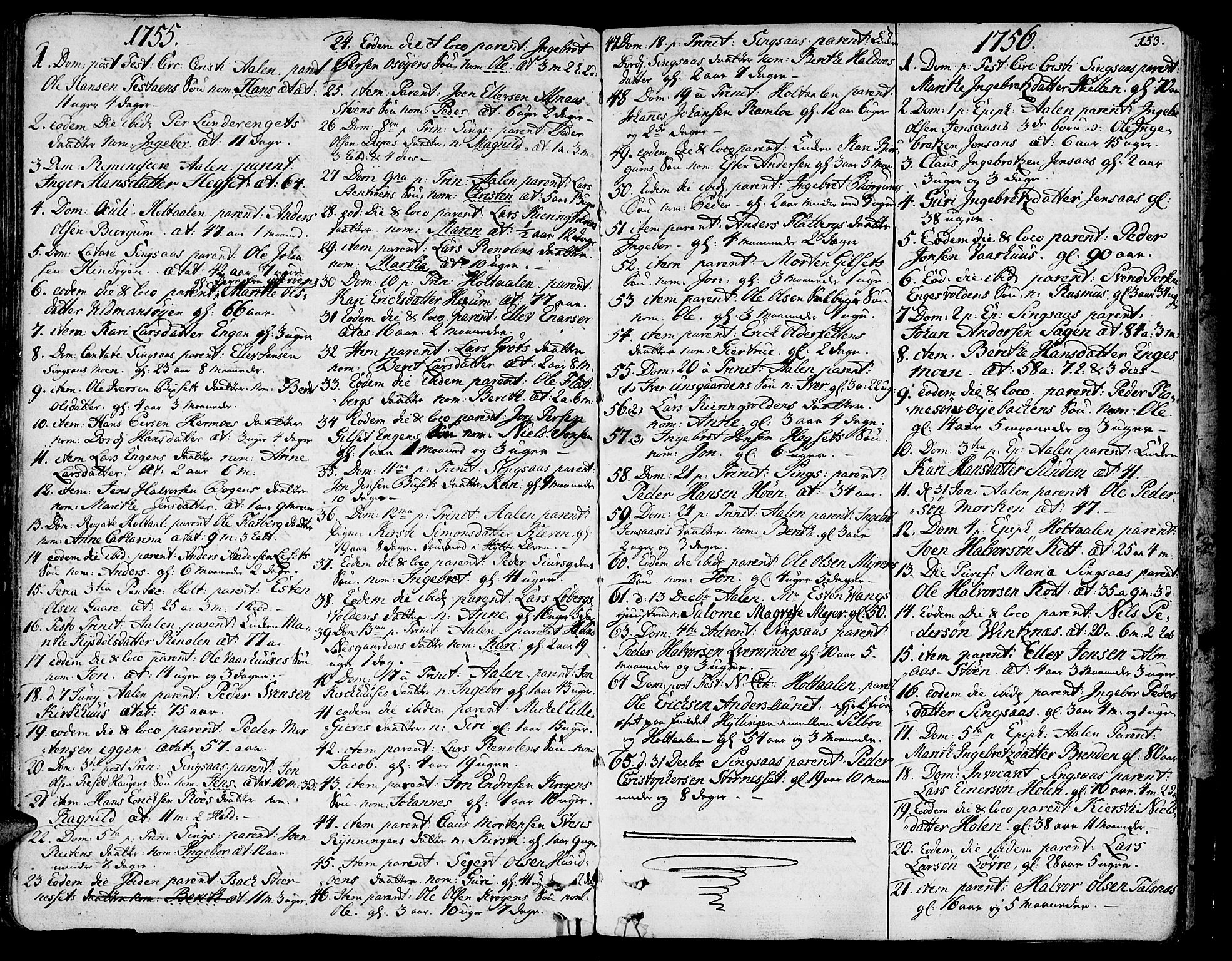 Ministerialprotokoller, klokkerbøker og fødselsregistre - Sør-Trøndelag, SAT/A-1456/685/L0952: Parish register (official) no. 685A01, 1745-1804, p. 153