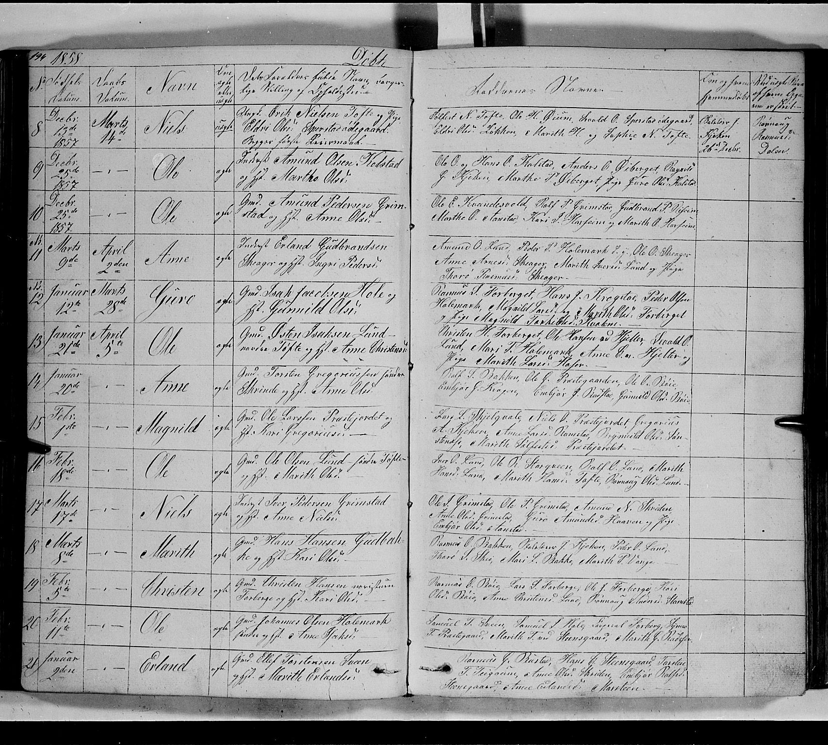 Lom prestekontor, AV/SAH-PREST-070/L/L0004: Parish register (copy) no. 4, 1845-1864, p. 194-195