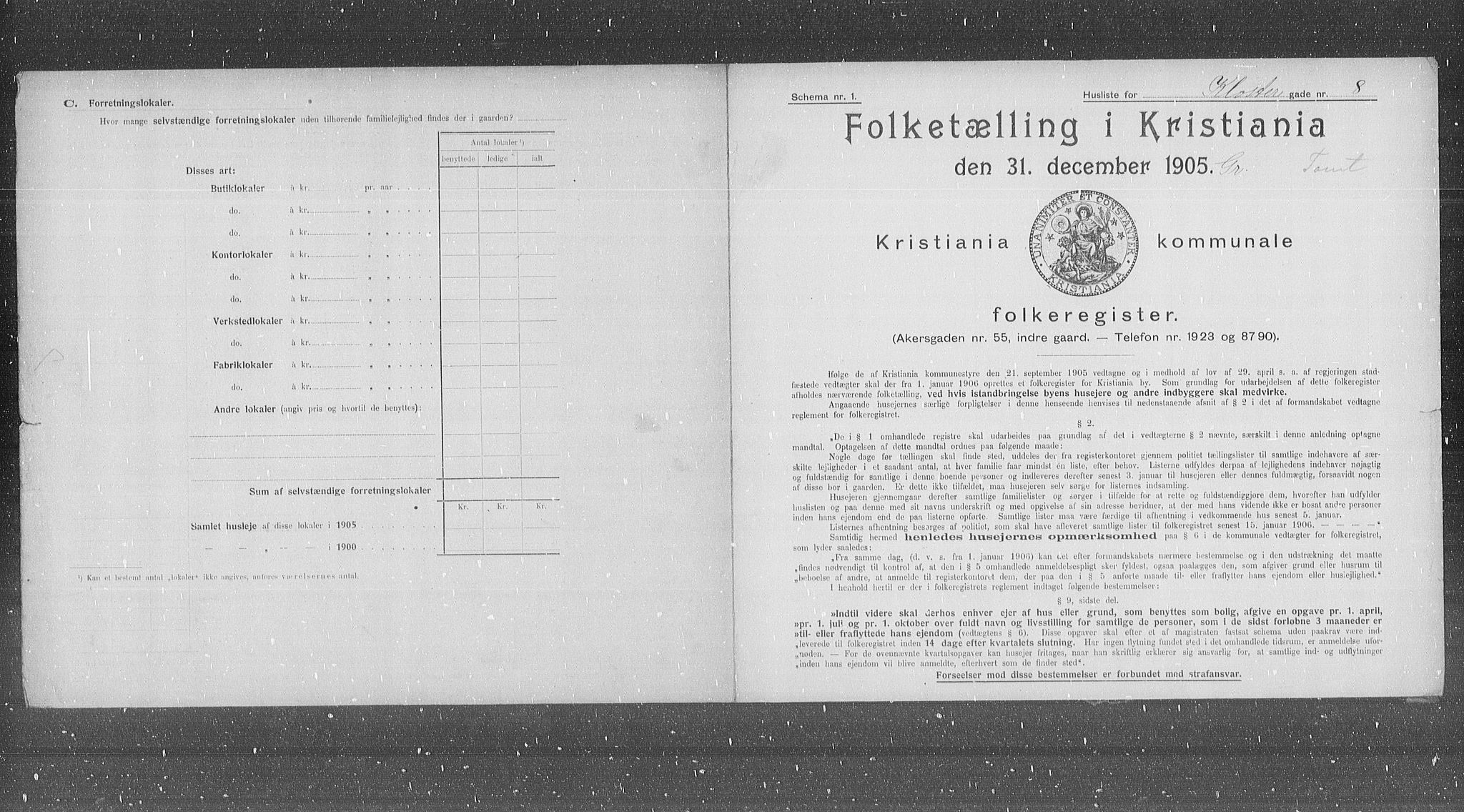 OBA, Municipal Census 1905 for Kristiania, 1905, p. 27470