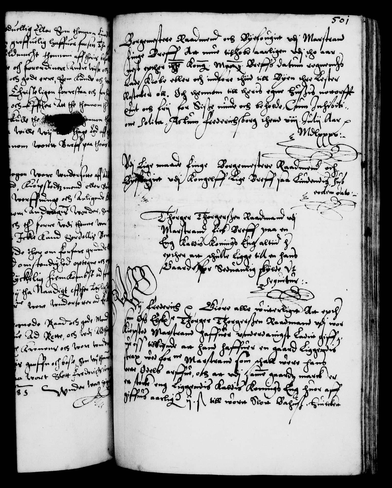 Danske Kanselli 1572-1799, RA/EA-3023/F/Fc/Fca/Fcaa/L0001: Norske registre (mikrofilm), 1572-1588, p. 501a