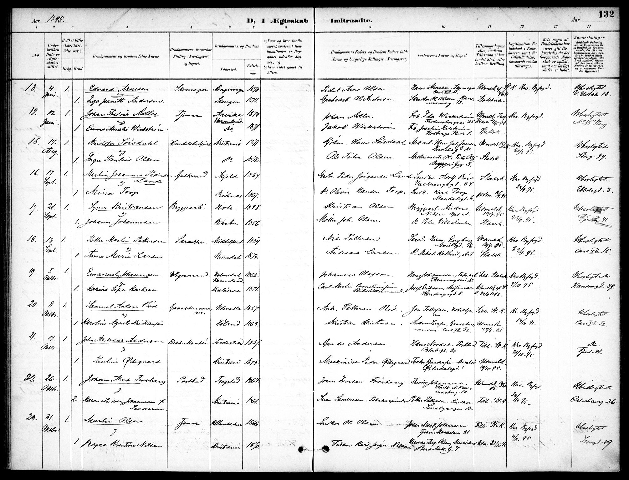 Jakob prestekontor Kirkebøker, SAO/A-10850/F/Fa/L0006: Parish register (official) no. 6, 1895-1908, p. 132