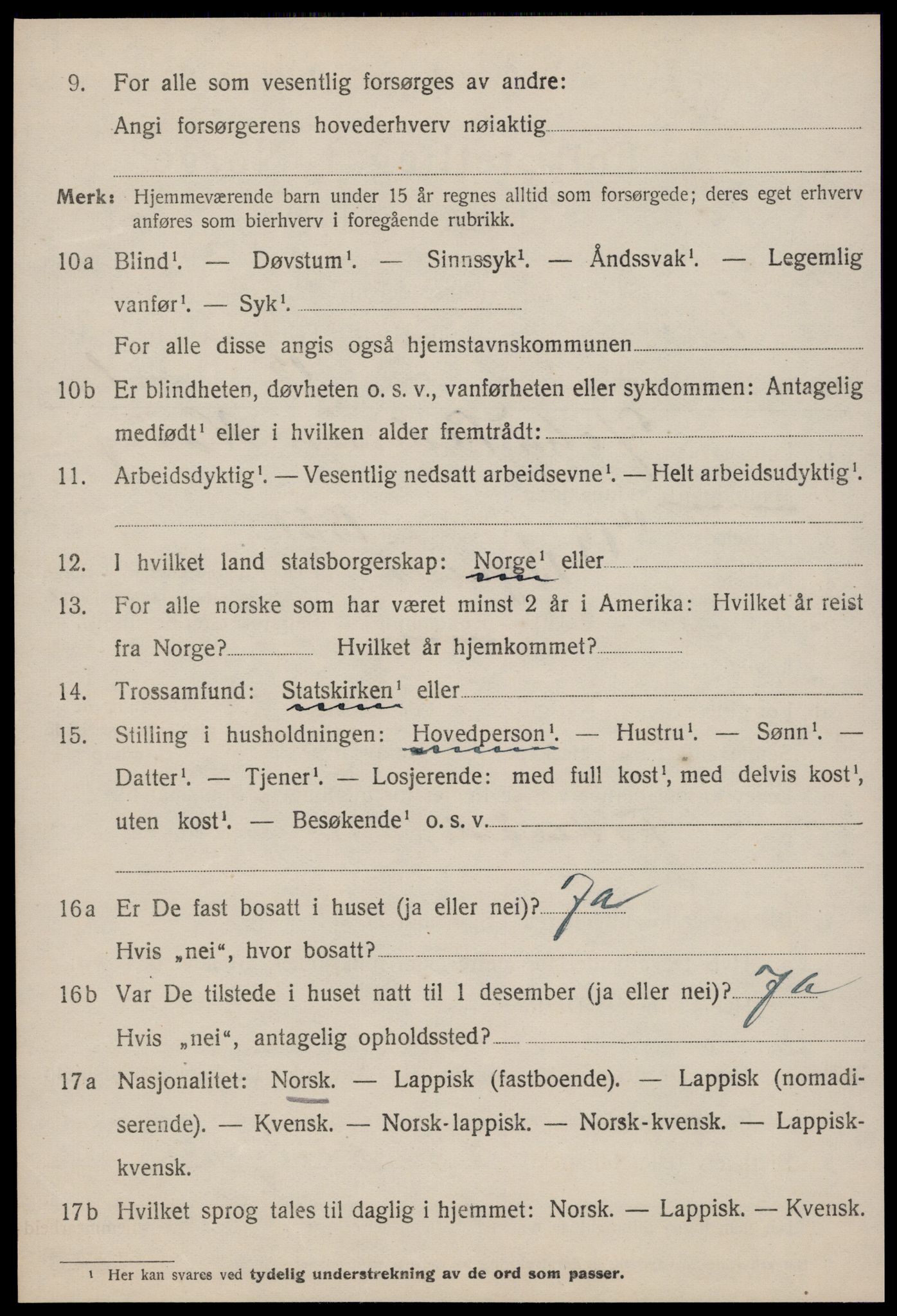 SAT, 1920 census for Byneset, 1920, p. 1233