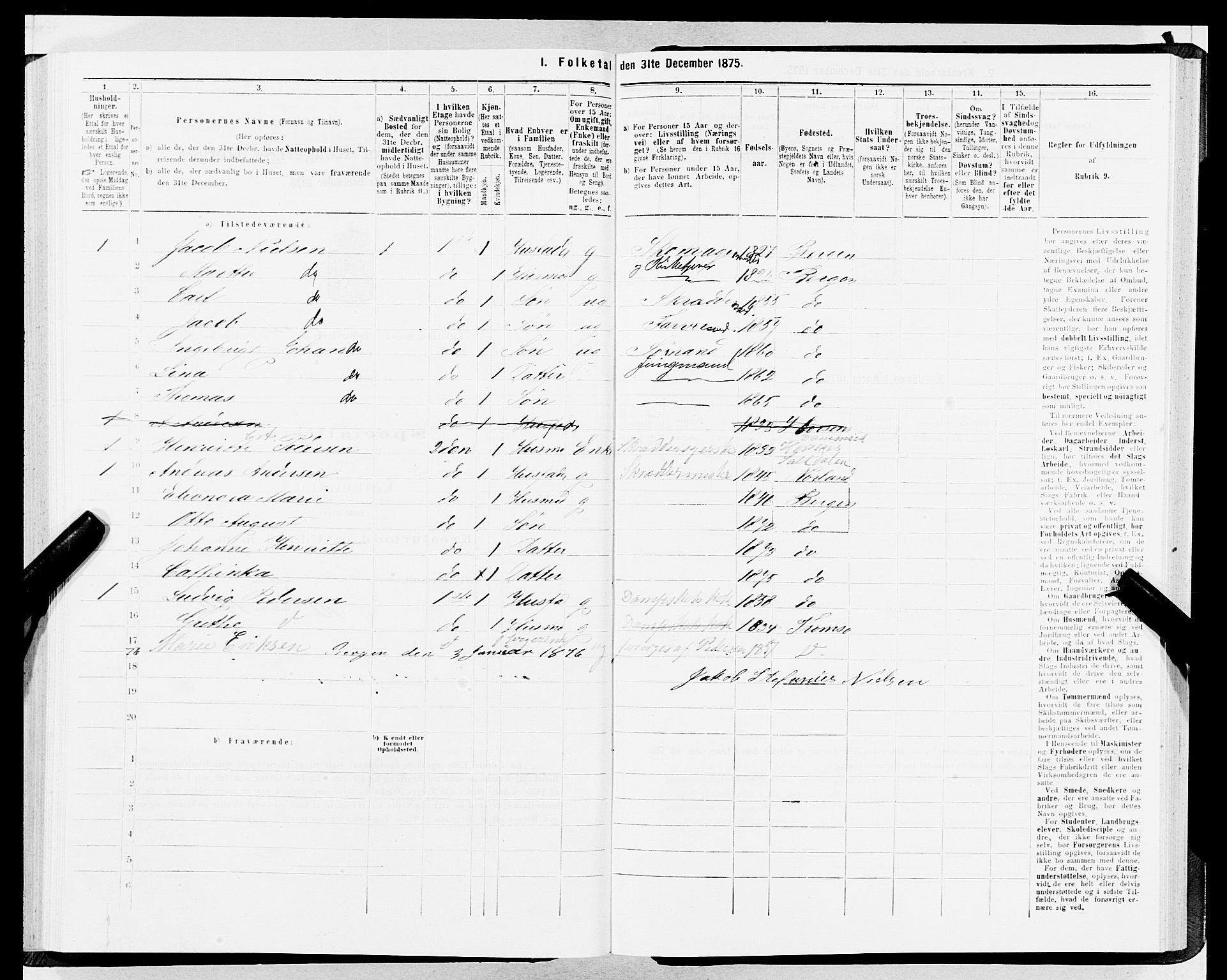 SAB, 1875 census for 1301 Bergen, 1875, p. 2131