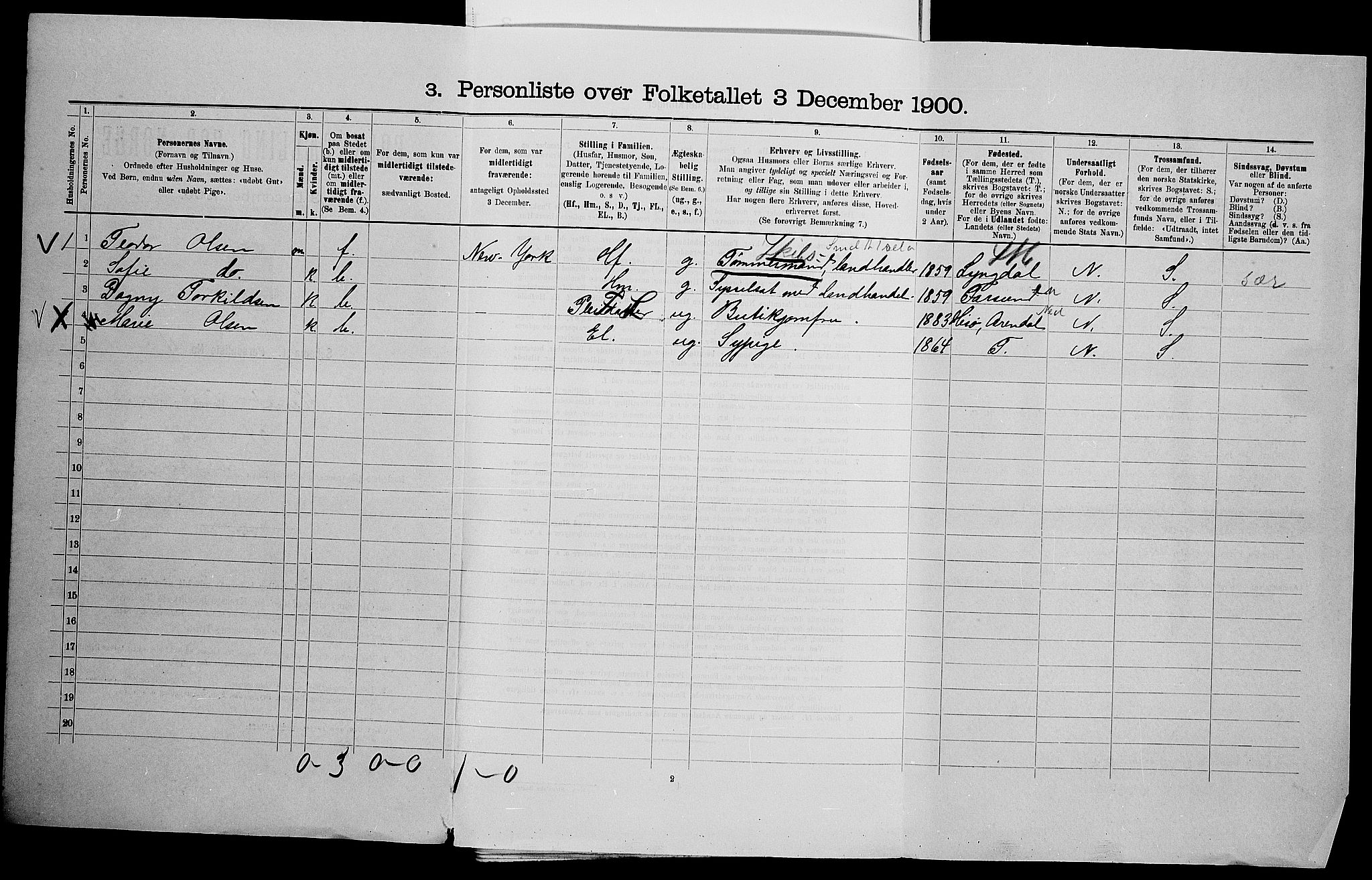 SAK, 1900 census for Herad, 1900, p. 178