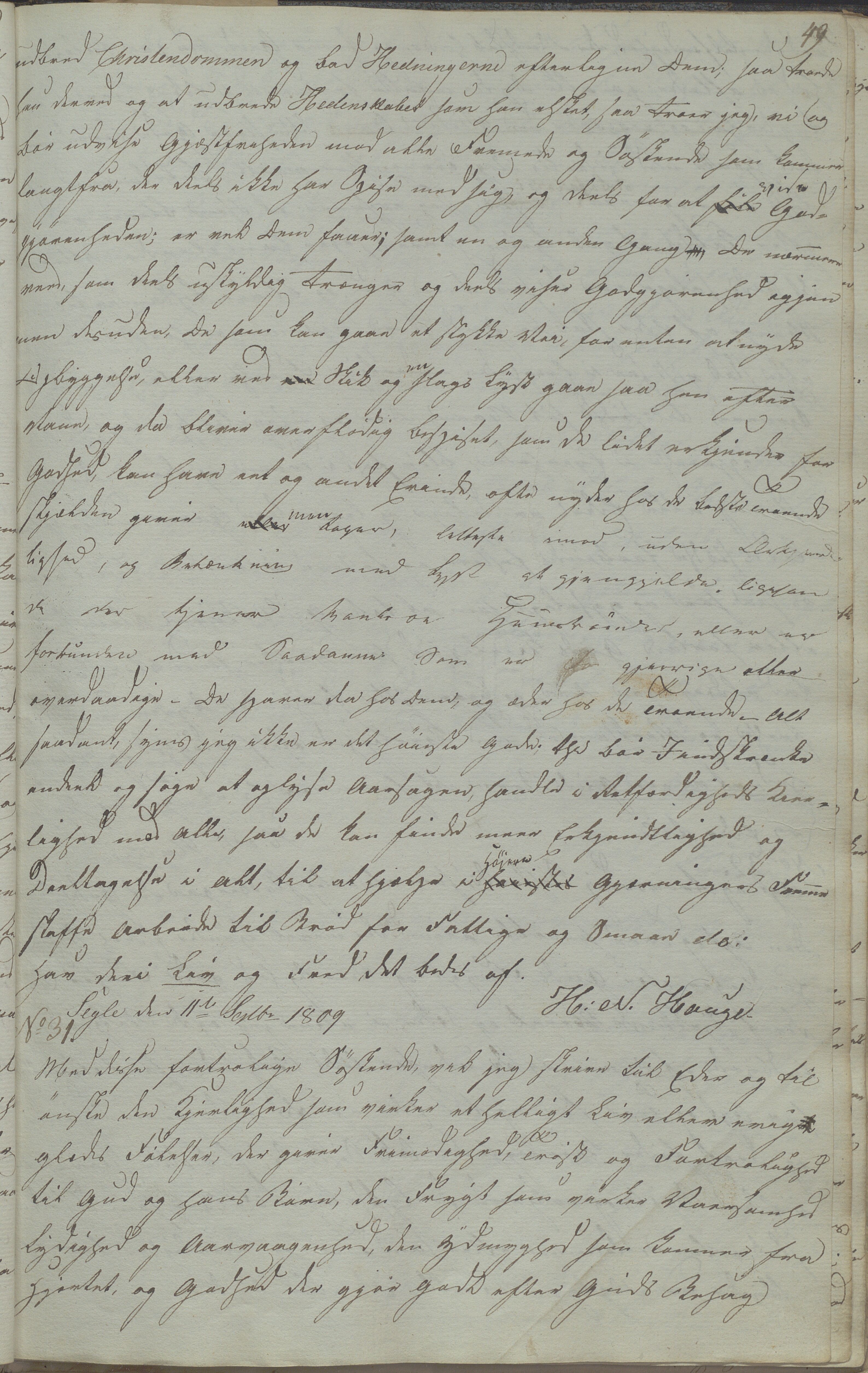 Heggtveitsamlingen, TMF/A-1007/H/L0052/0001: Innbundne brev Ms. S, med innlagt registratur / Innbundne brev Ms S. , 1801-1823, p. 49