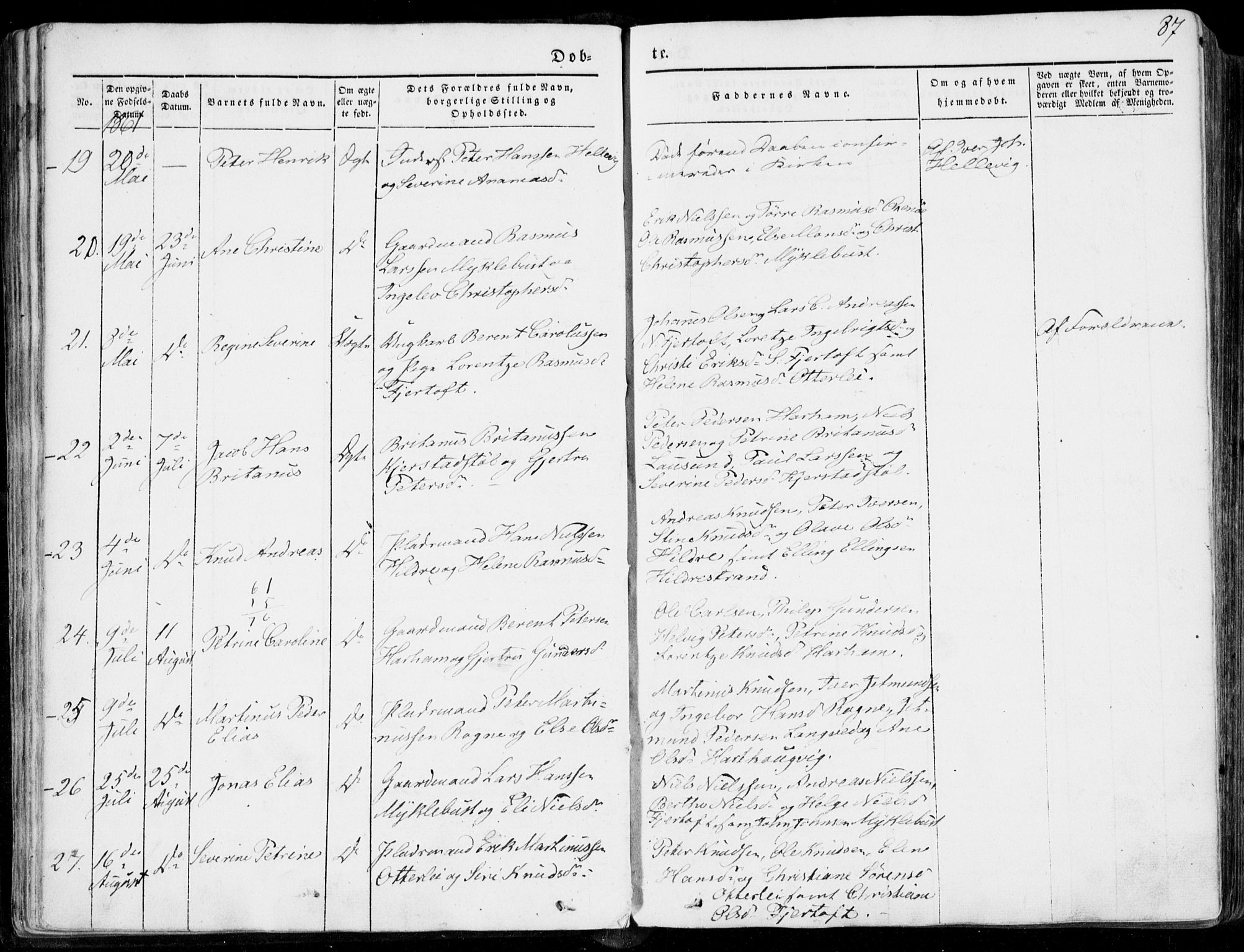 Ministerialprotokoller, klokkerbøker og fødselsregistre - Møre og Romsdal, AV/SAT-A-1454/536/L0497: Parish register (official) no. 536A06, 1845-1865, p. 87