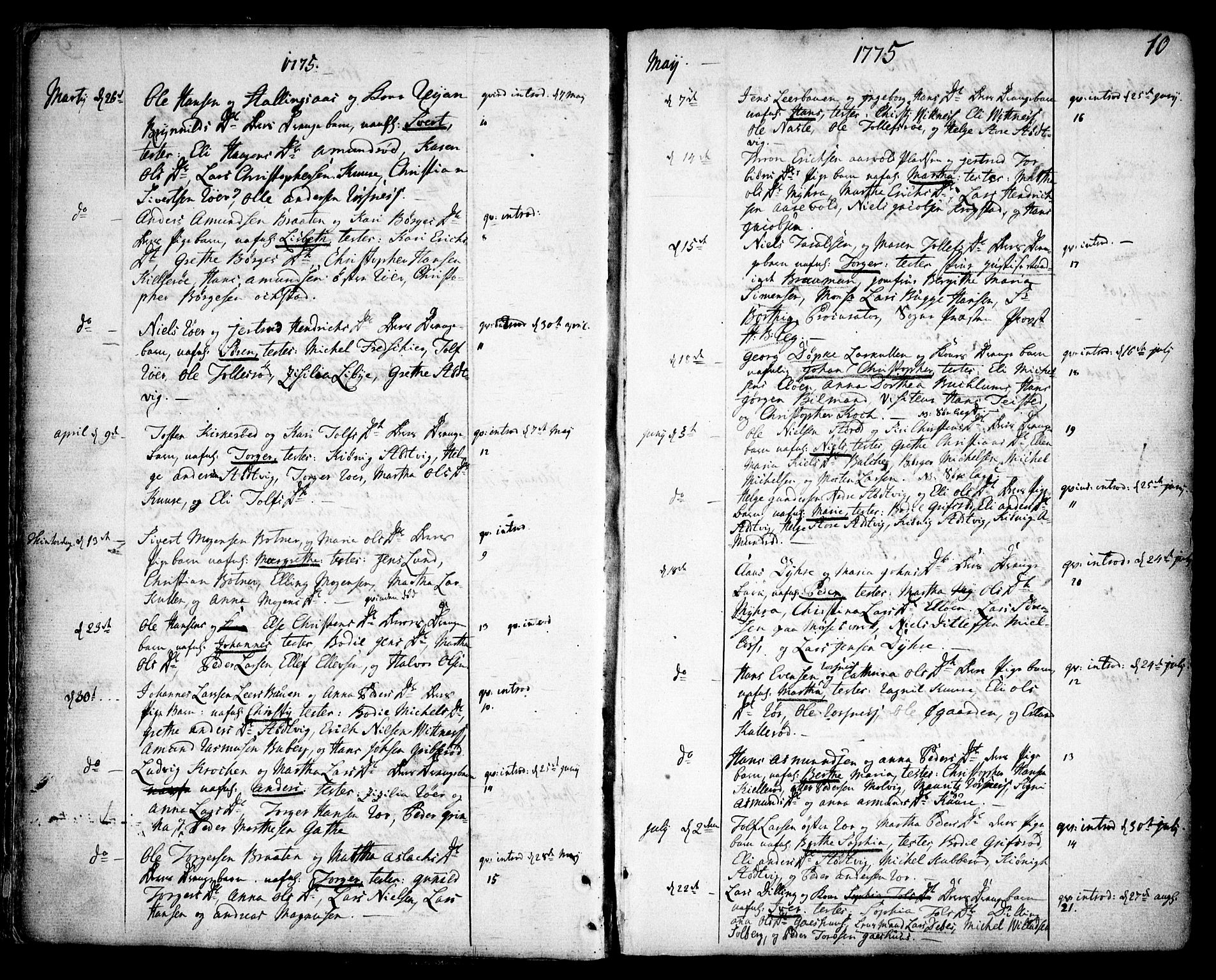 Rygge prestekontor Kirkebøker, SAO/A-10084b/F/Fa/L0002: Parish register (official) no. 2, 1771-1814, p. 10