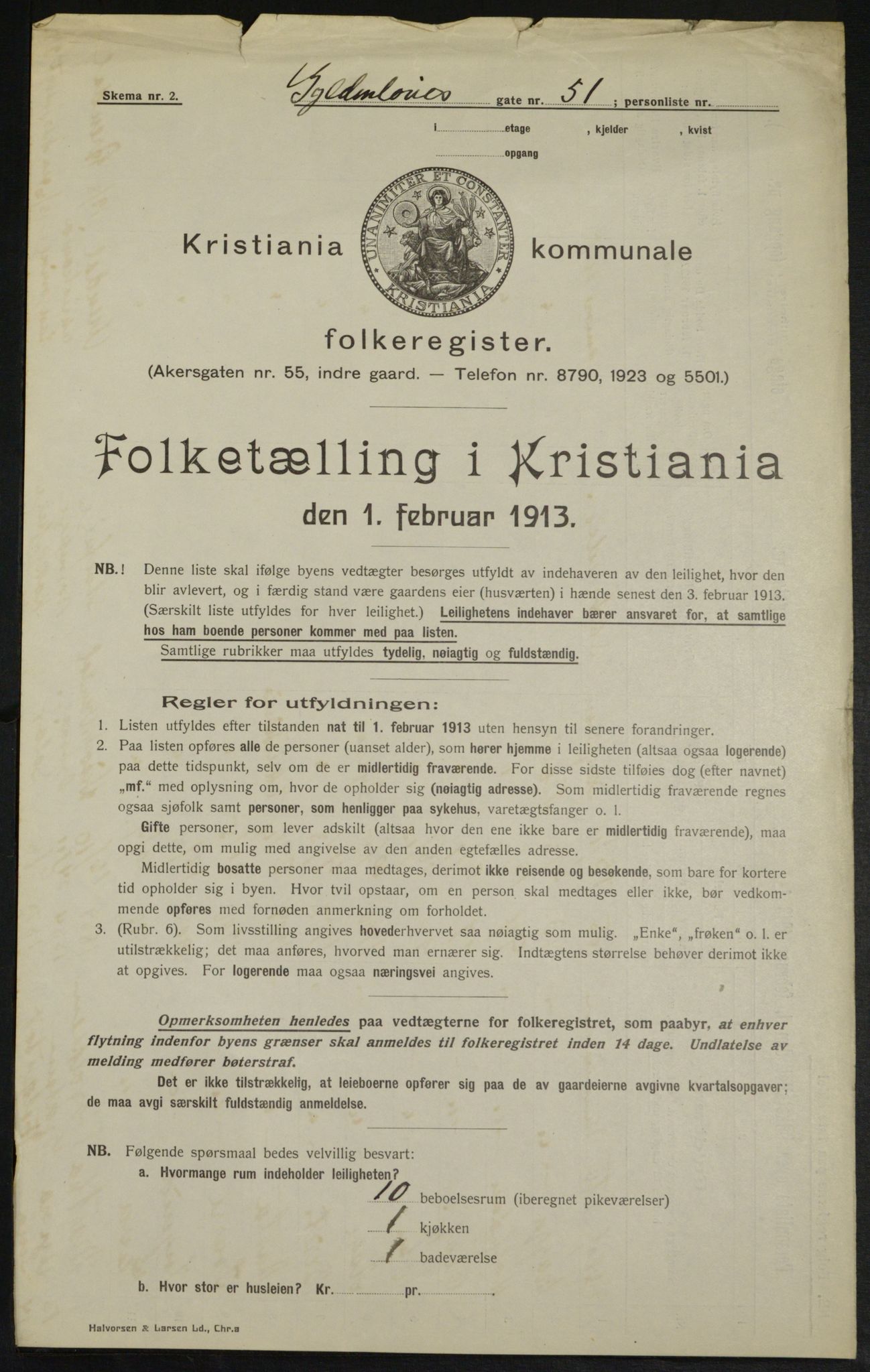 OBA, Municipal Census 1913 for Kristiania, 1913, p. 32750