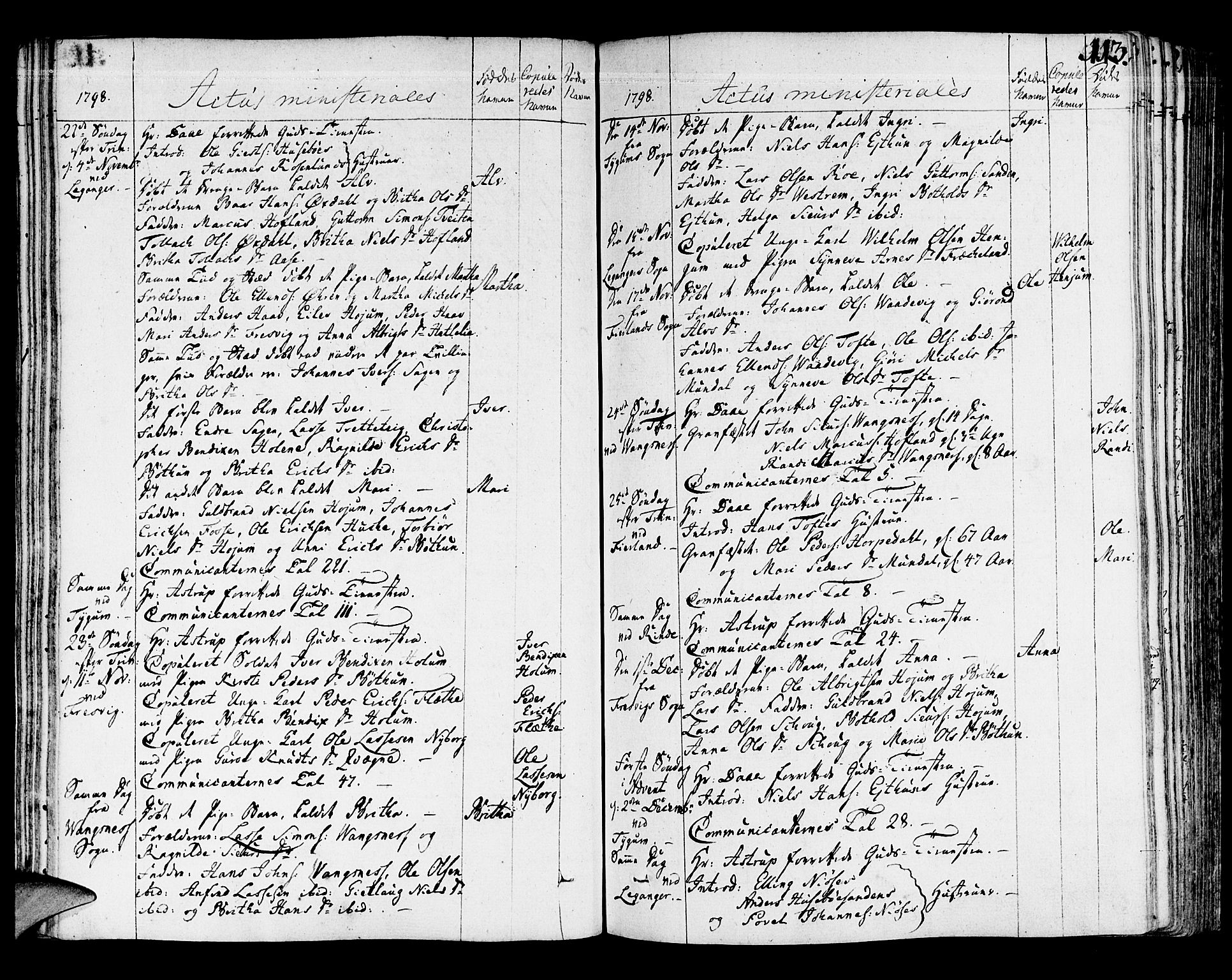 Leikanger sokneprestembete, AV/SAB-A-81001/H/Haa/Haaa/L0005: Parish register (official) no. A 5, 1792-1809, p. 113