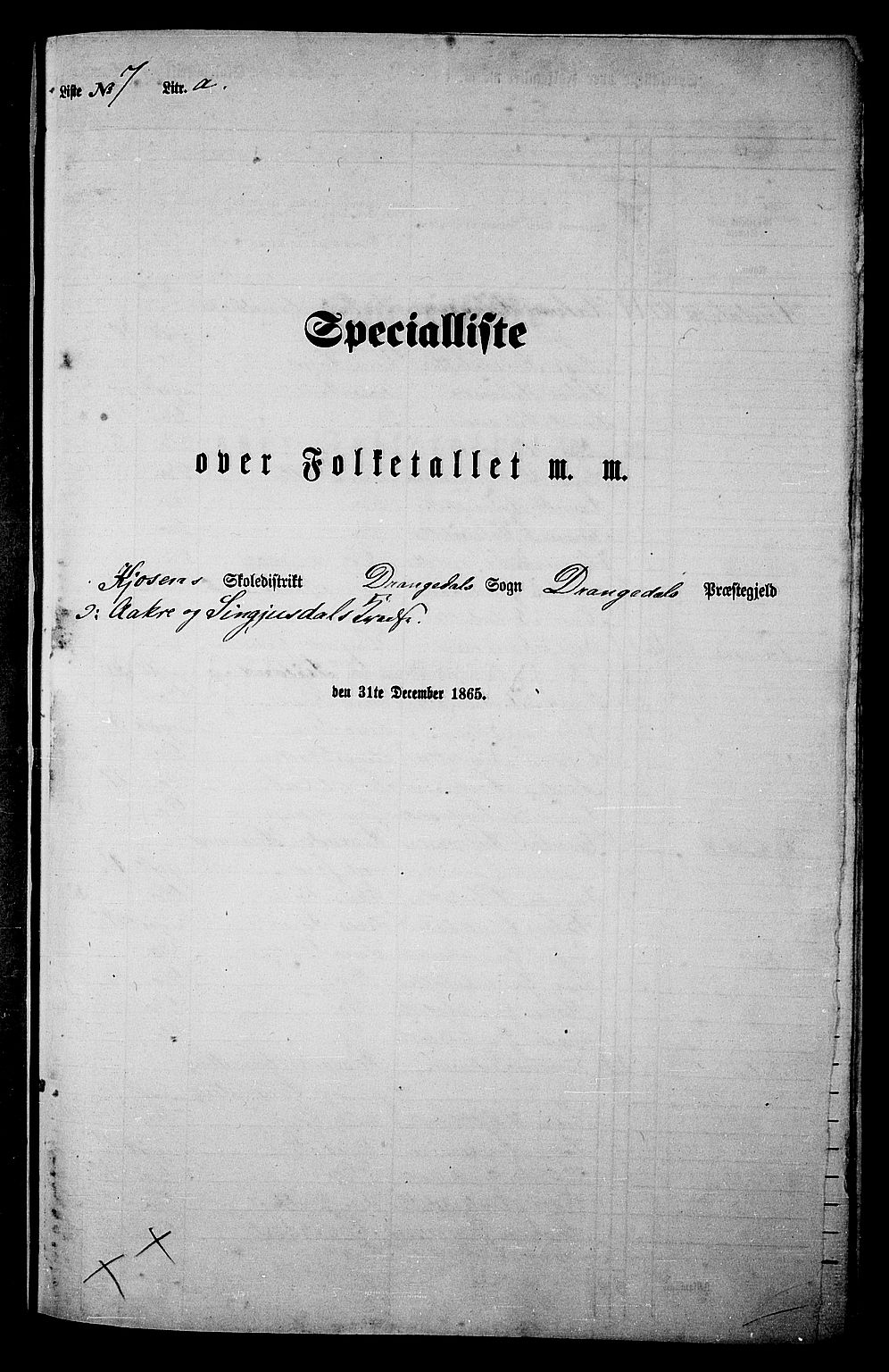 RA, 1865 census for Drangedal, 1865, p. 81