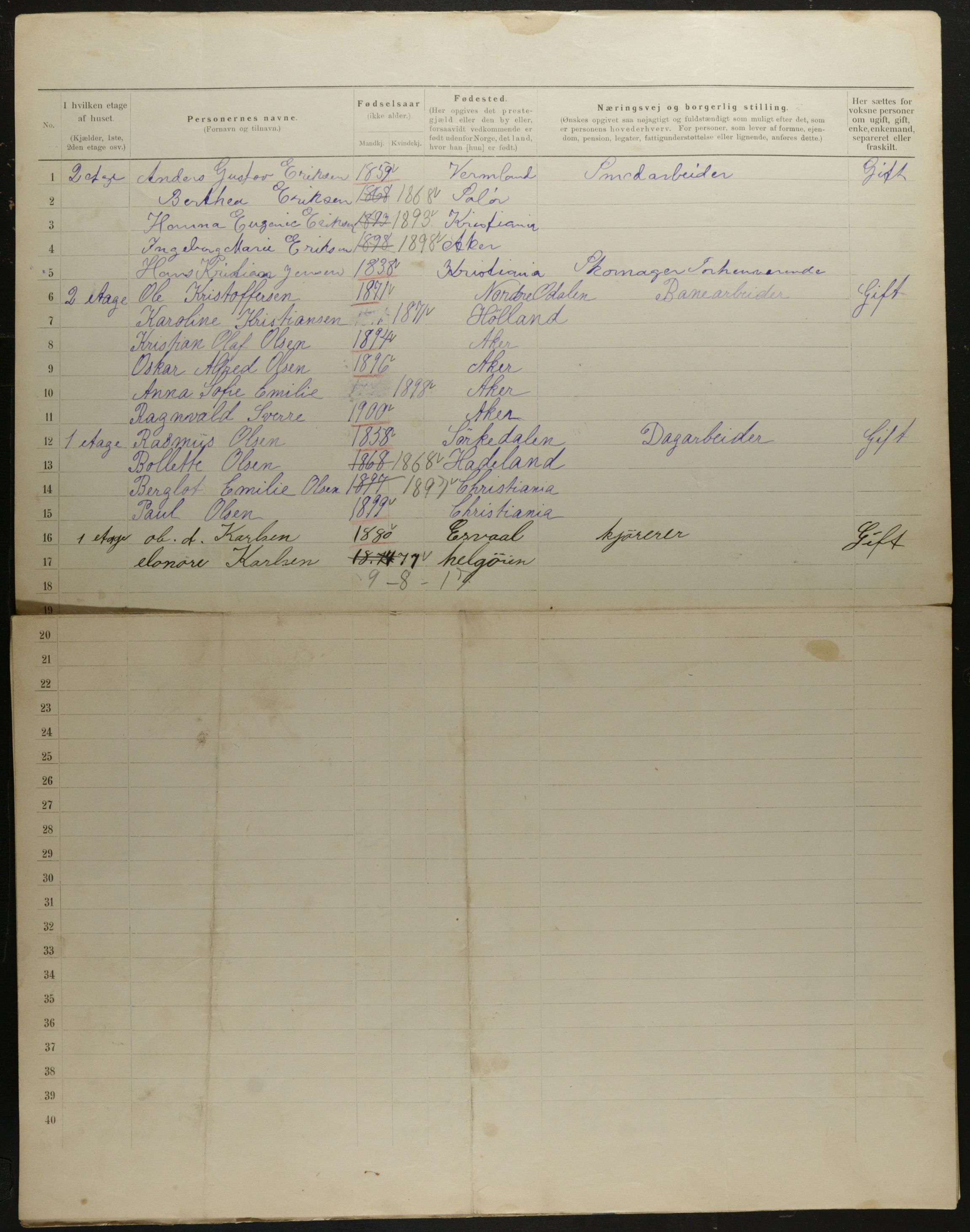OBA, Municipal Census 1901 for Kristiania, 1901, p. 7927