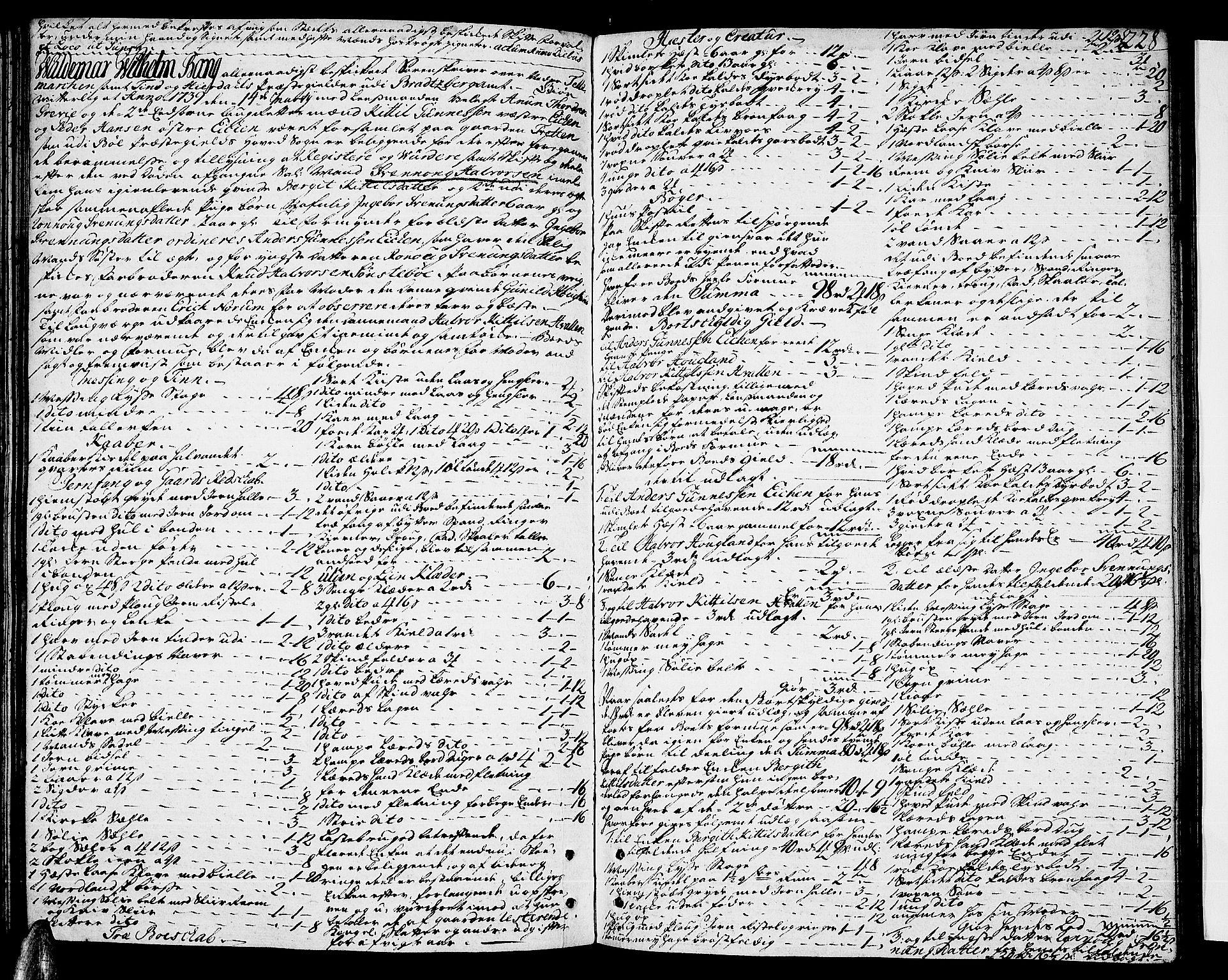Nedre Telemark sorenskriveri, AV/SAKO-A-135/H/Hb/Hba/L0011: Skifteprotokoll, 1736-1740, p. 227b-228a
