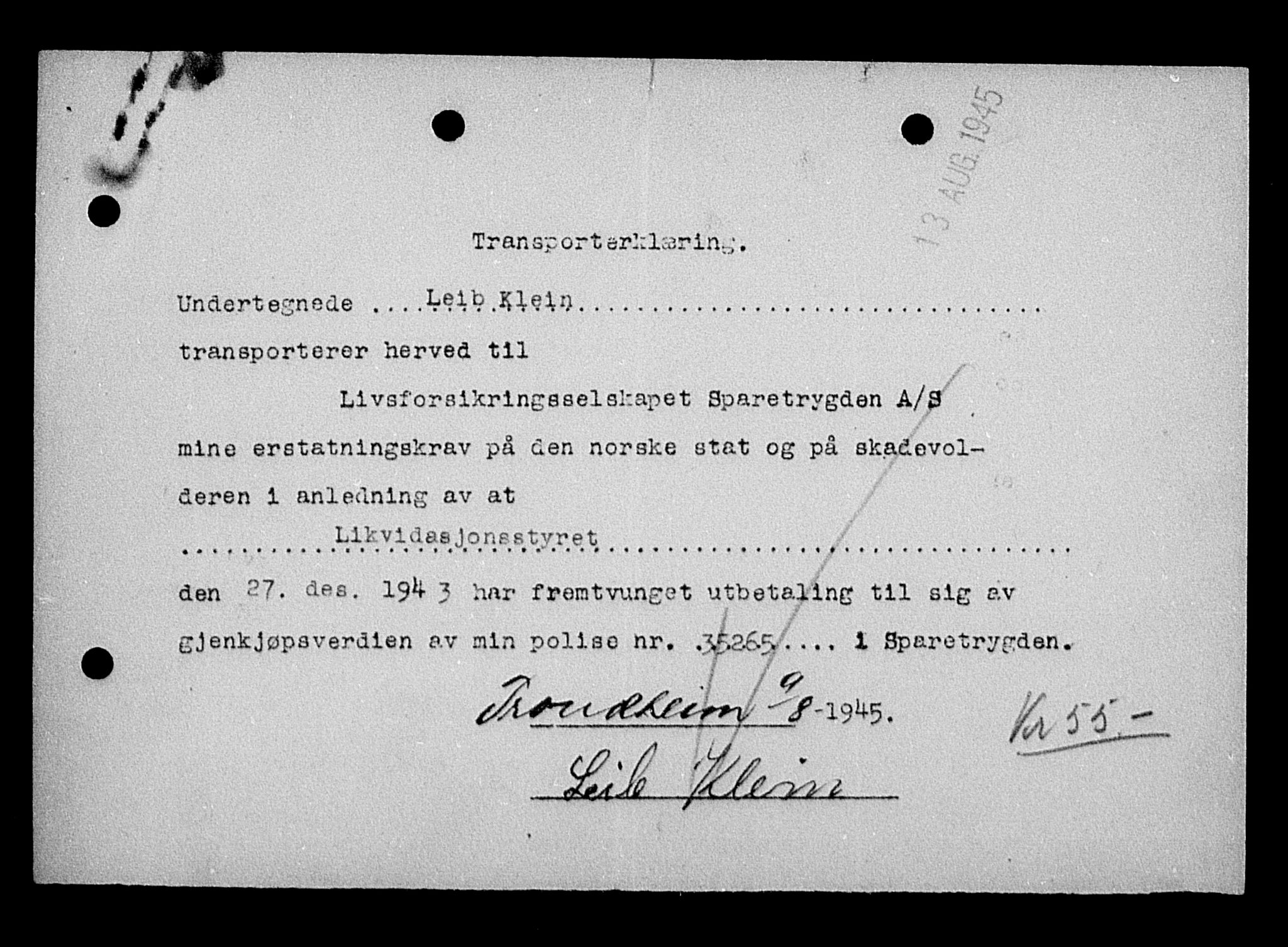 Justisdepartementet, Tilbakeføringskontoret for inndratte formuer, AV/RA-S-1564/H/Hc/Hca/L0902: --, 1945-1947, p. 130