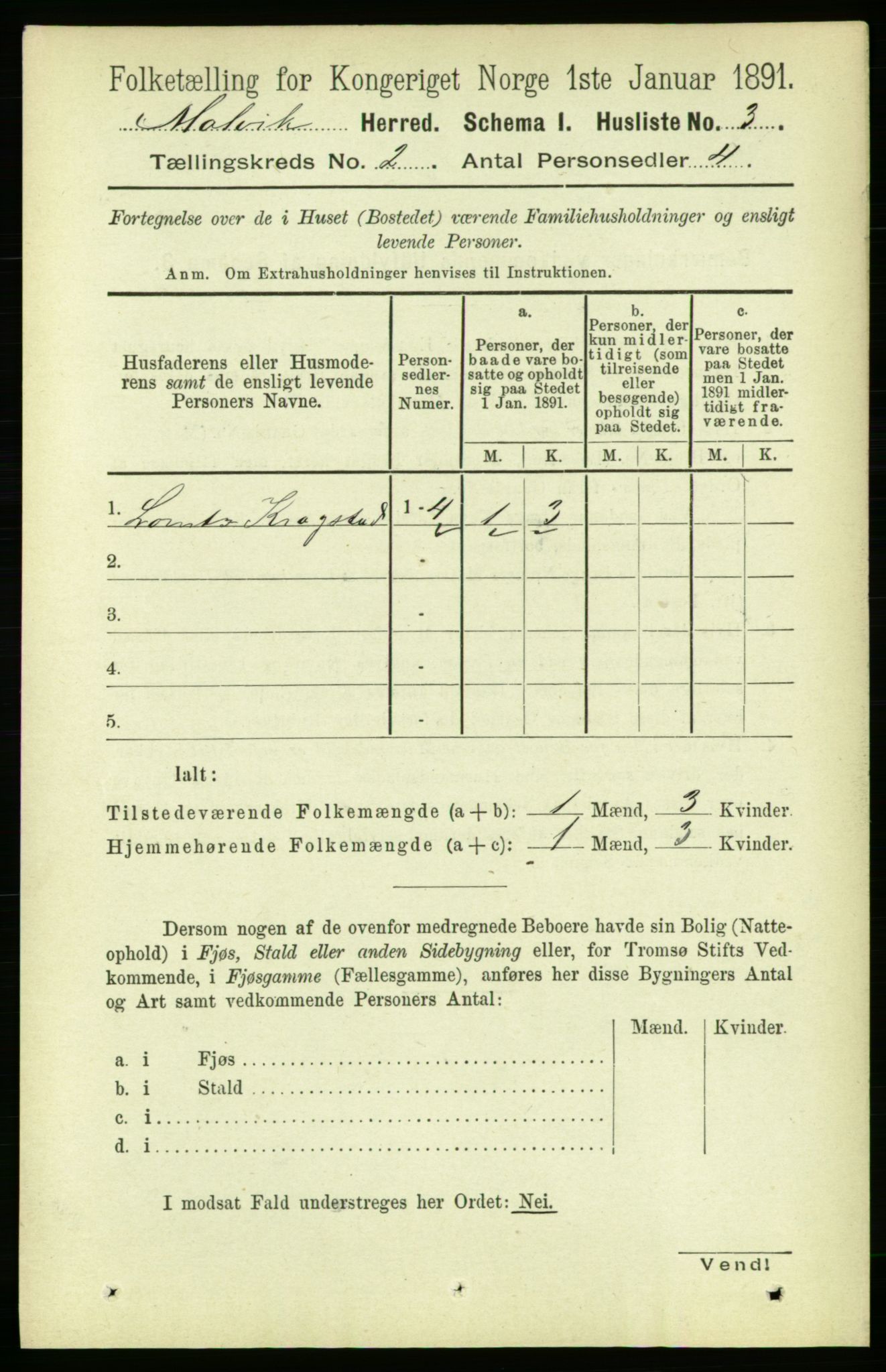 RA, 1891 census for 1663 Malvik, 1891, p. 658