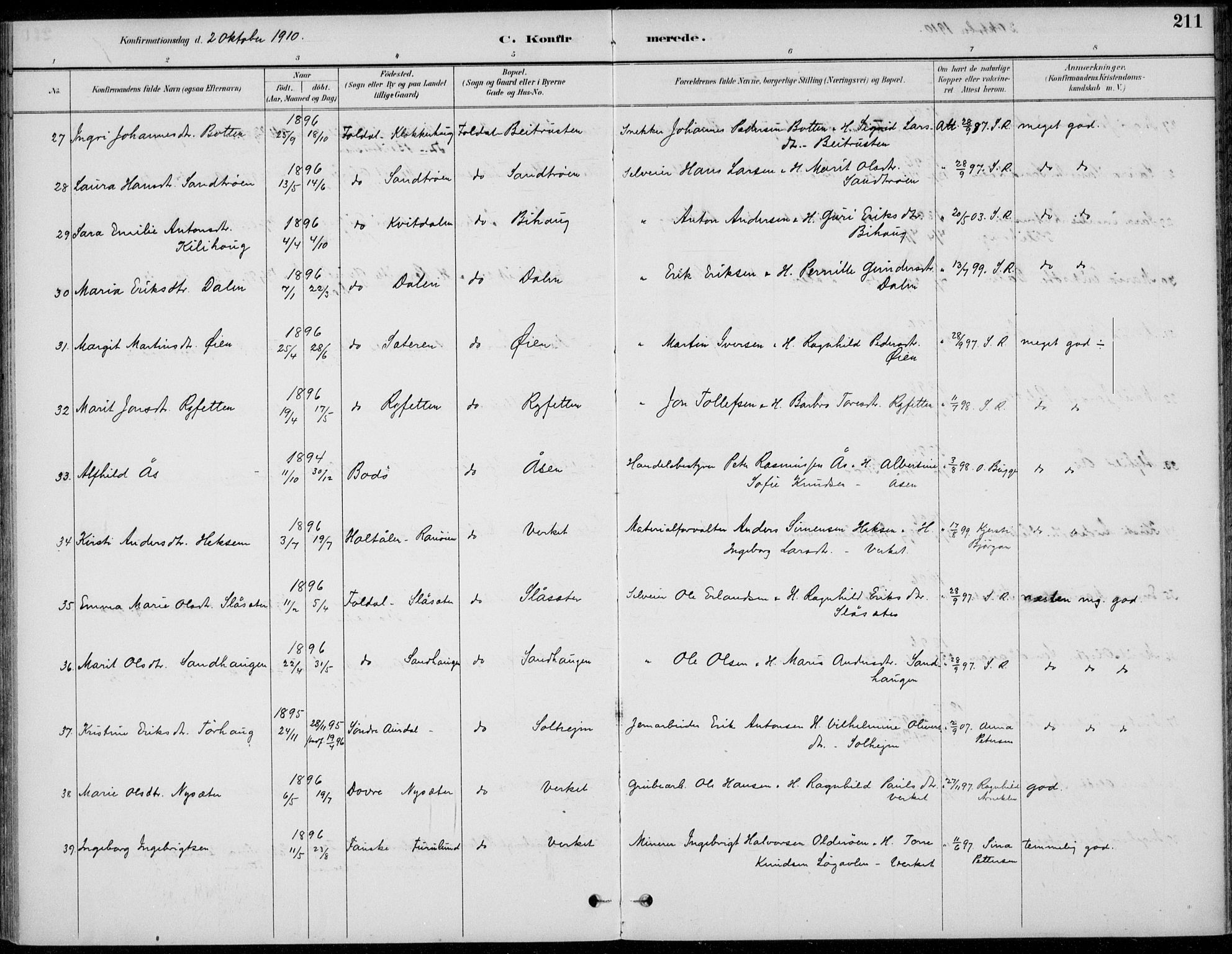 Alvdal prestekontor, AV/SAH-PREST-060/H/Ha/Haa/L0003: Parish register (official) no. 3, 1886-1912, p. 211