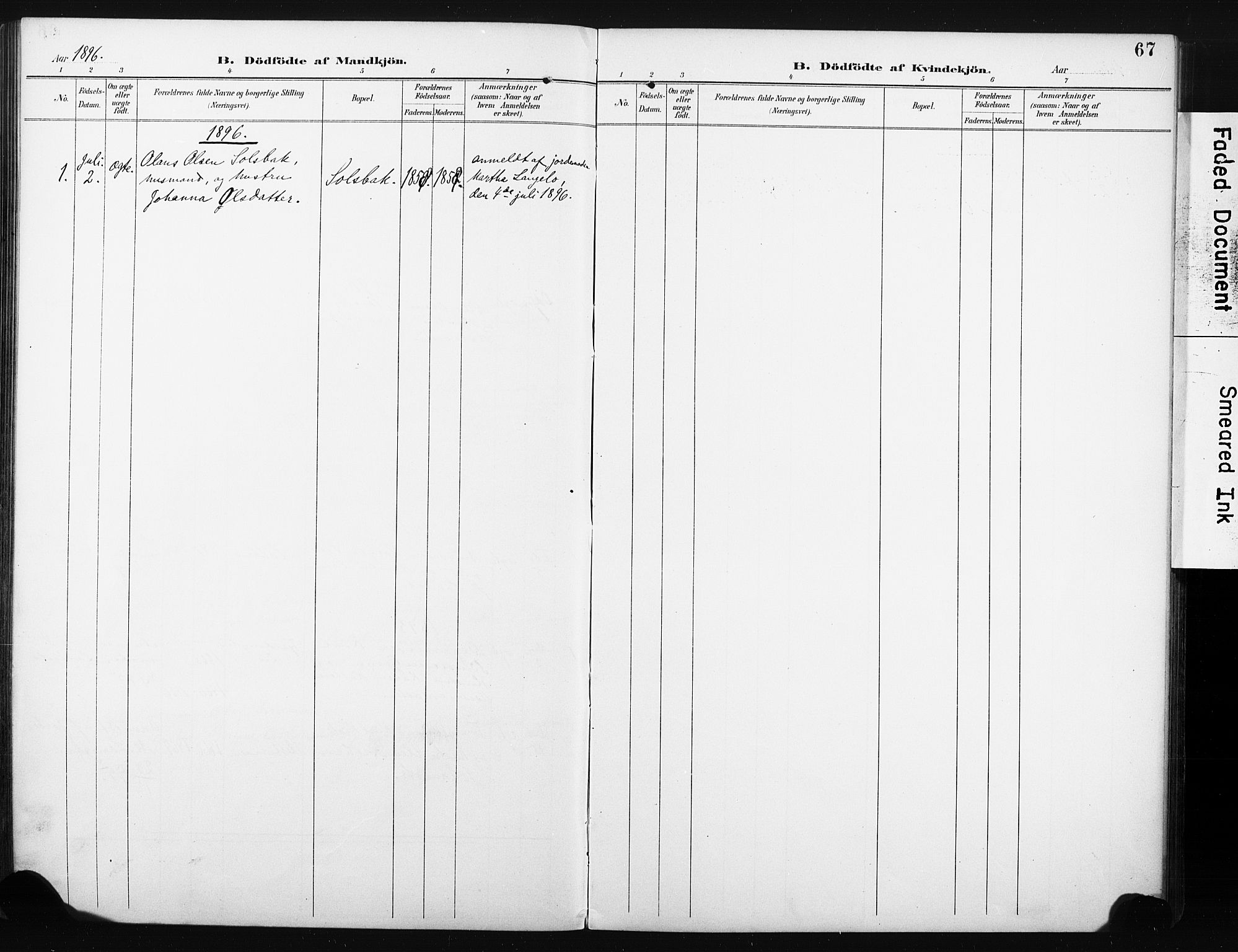 Eiker kirkebøker, SAKO/A-4/F/Fc/L0002: Parish register (official) no. III 2, 1889-1897, p. 67
