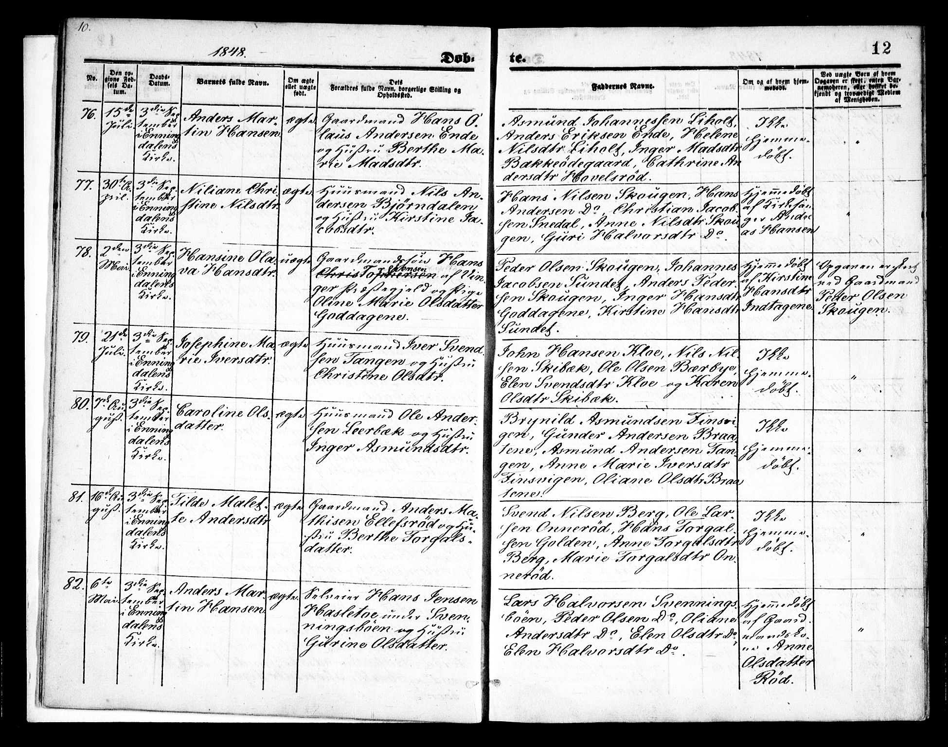 Idd prestekontor Kirkebøker, AV/SAO-A-10911/F/Fc/L0004a: Parish register (official) no. III 4A, 1848-1860, p. 12