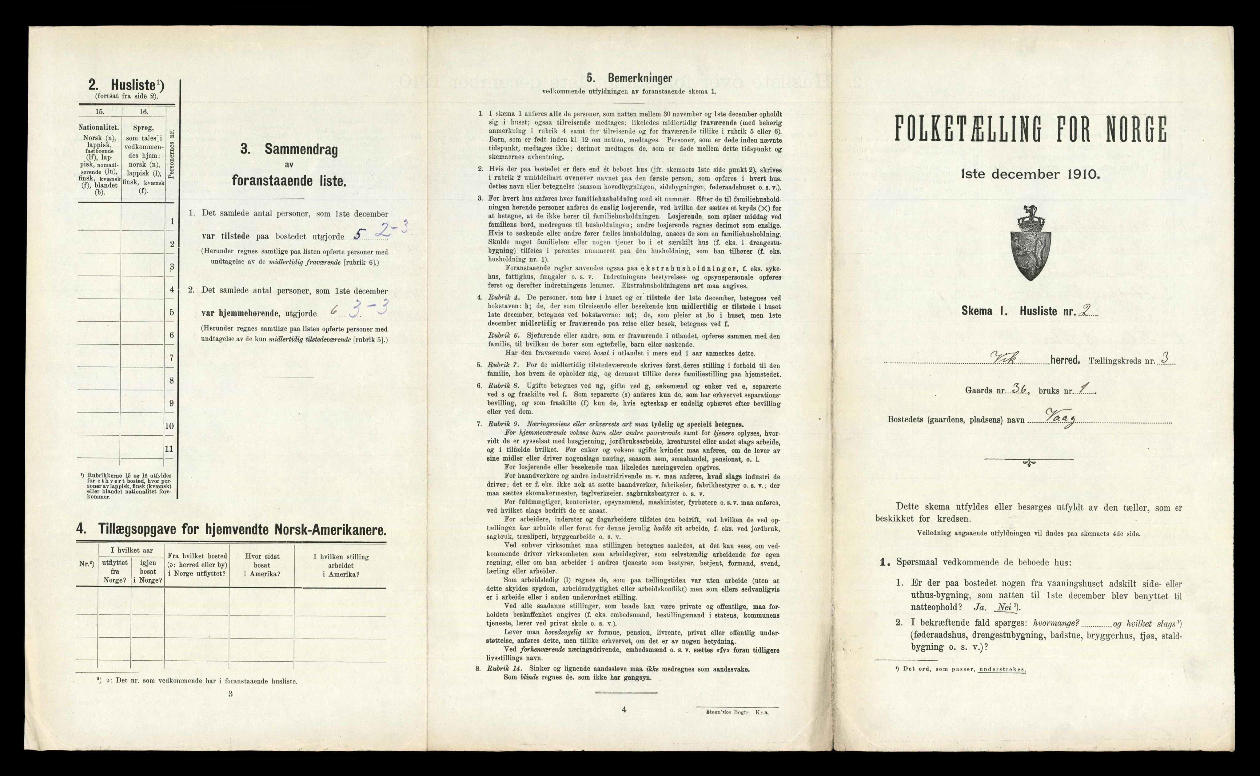 RA, 1910 census for Vik, 1910, p. 240