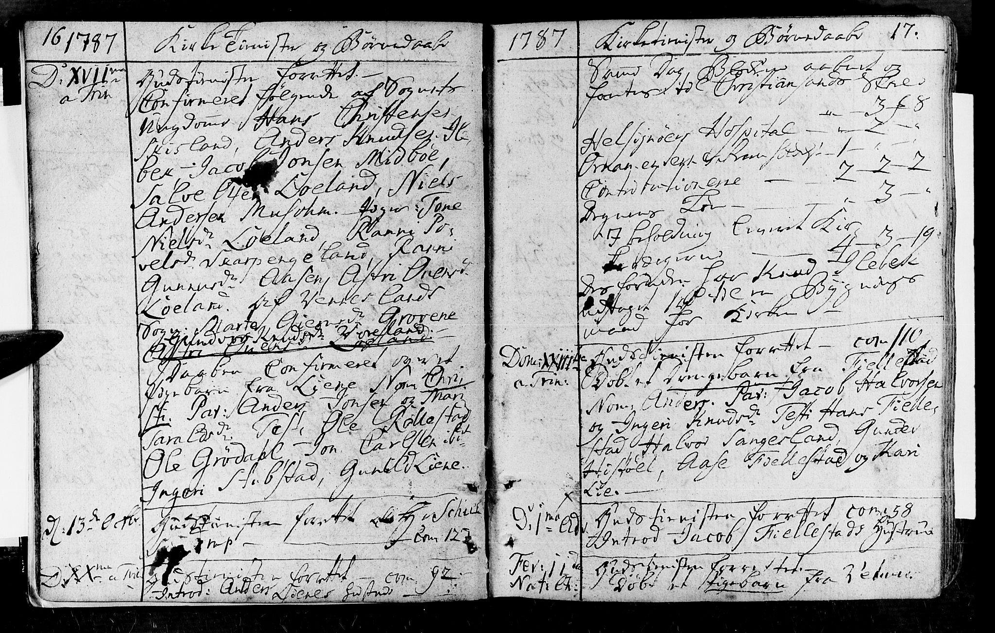 Vennesla sokneprestkontor, SAK/1111-0045/Fa/Fac/L0002: Parish register (official) no. A 2, 1785-1834, p. 16-17