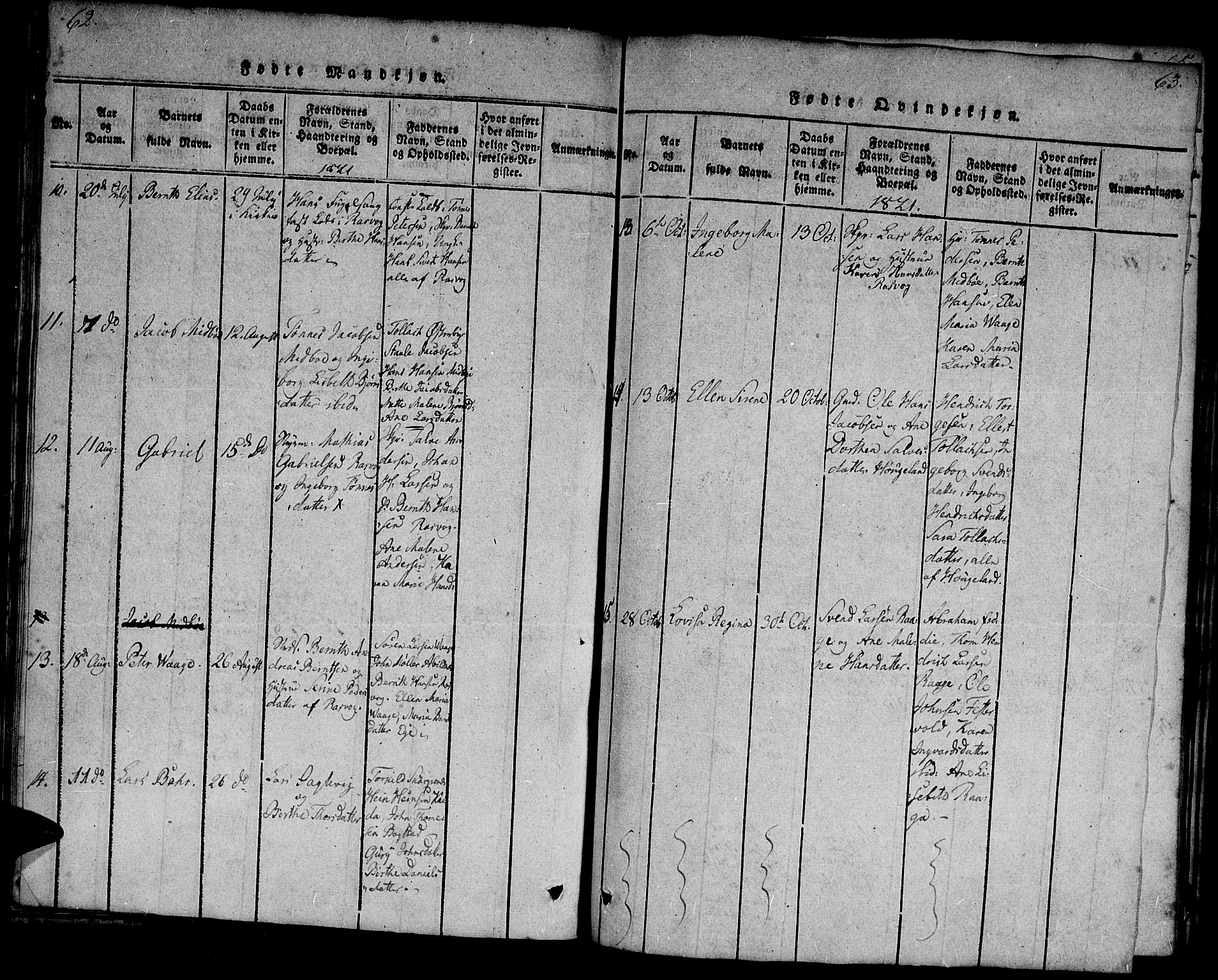 Flekkefjord sokneprestkontor, AV/SAK-1111-0012/F/Fa/Fab/L0003: Parish register (official) no. A 3, 1815-1830, p. 62-63