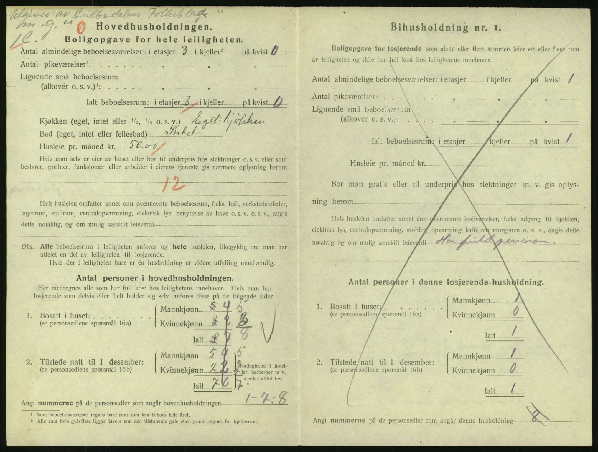 SAH, 1920 census for Lillehammer, 1920, p. 2023