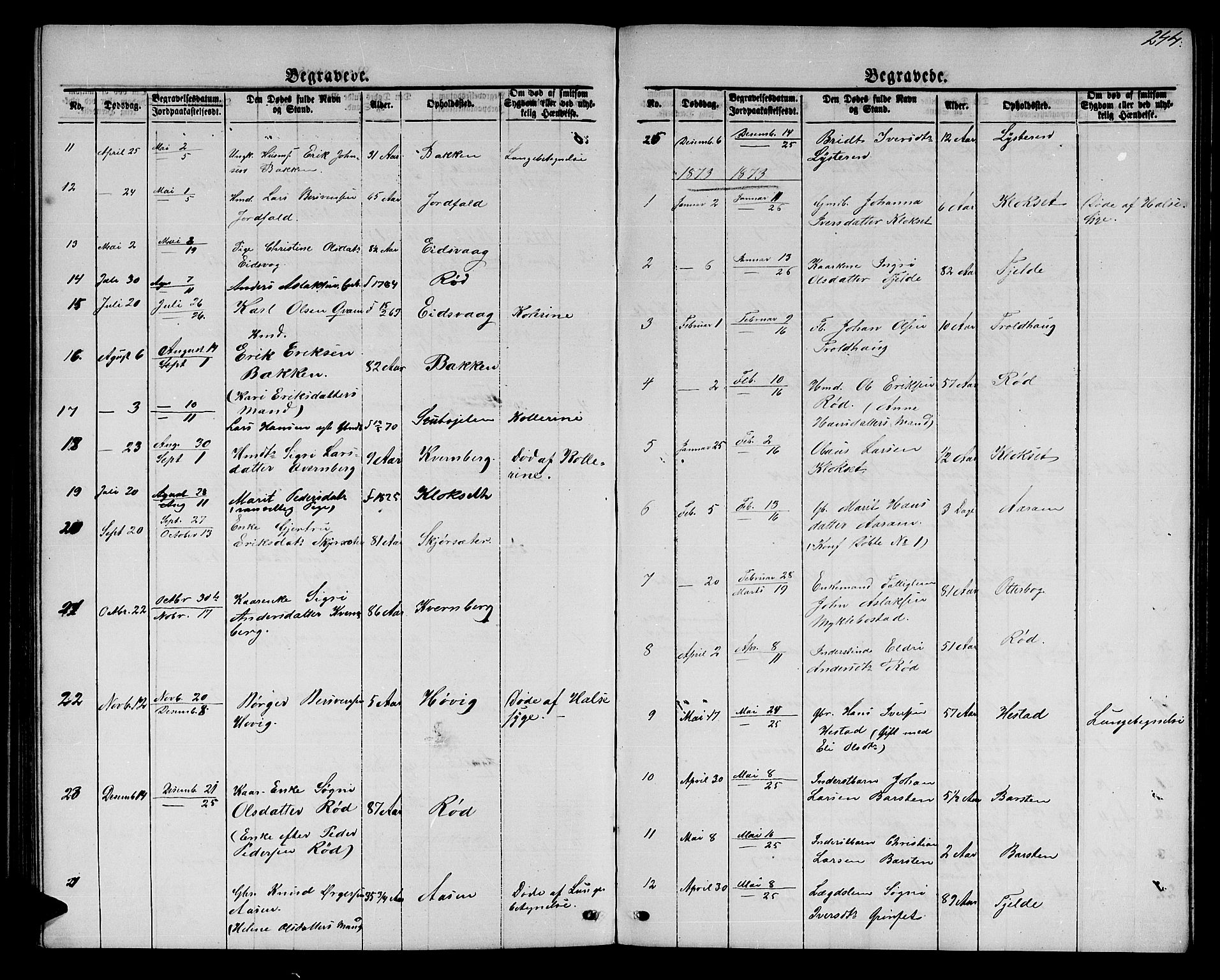 Ministerialprotokoller, klokkerbøker og fødselsregistre - Møre og Romsdal, AV/SAT-A-1454/551/L0630: Parish register (copy) no. 551C02, 1867-1885, p. 244