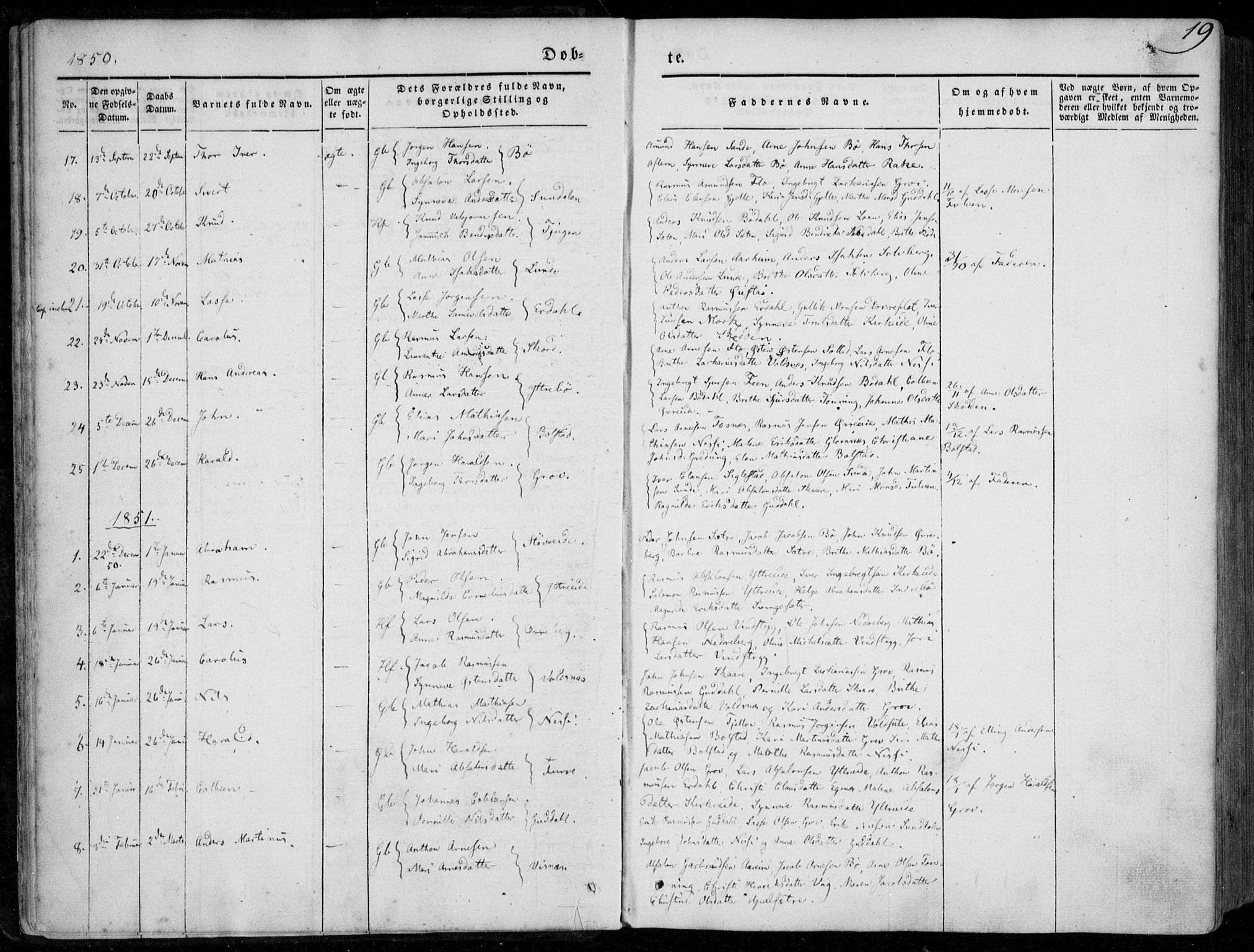 Stryn Sokneprestembete, SAB/A-82501: Parish register (official) no. A 2, 1844-1861, p. 19