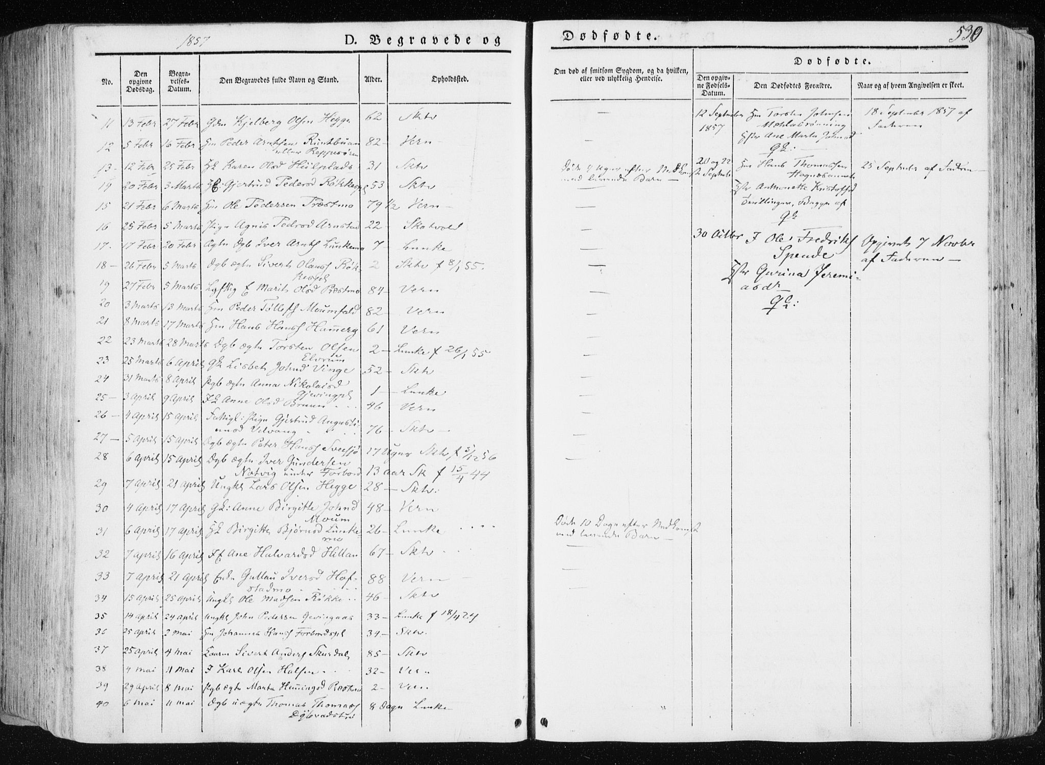 Ministerialprotokoller, klokkerbøker og fødselsregistre - Nord-Trøndelag, SAT/A-1458/709/L0074: Parish register (official) no. 709A14, 1845-1858, p. 530