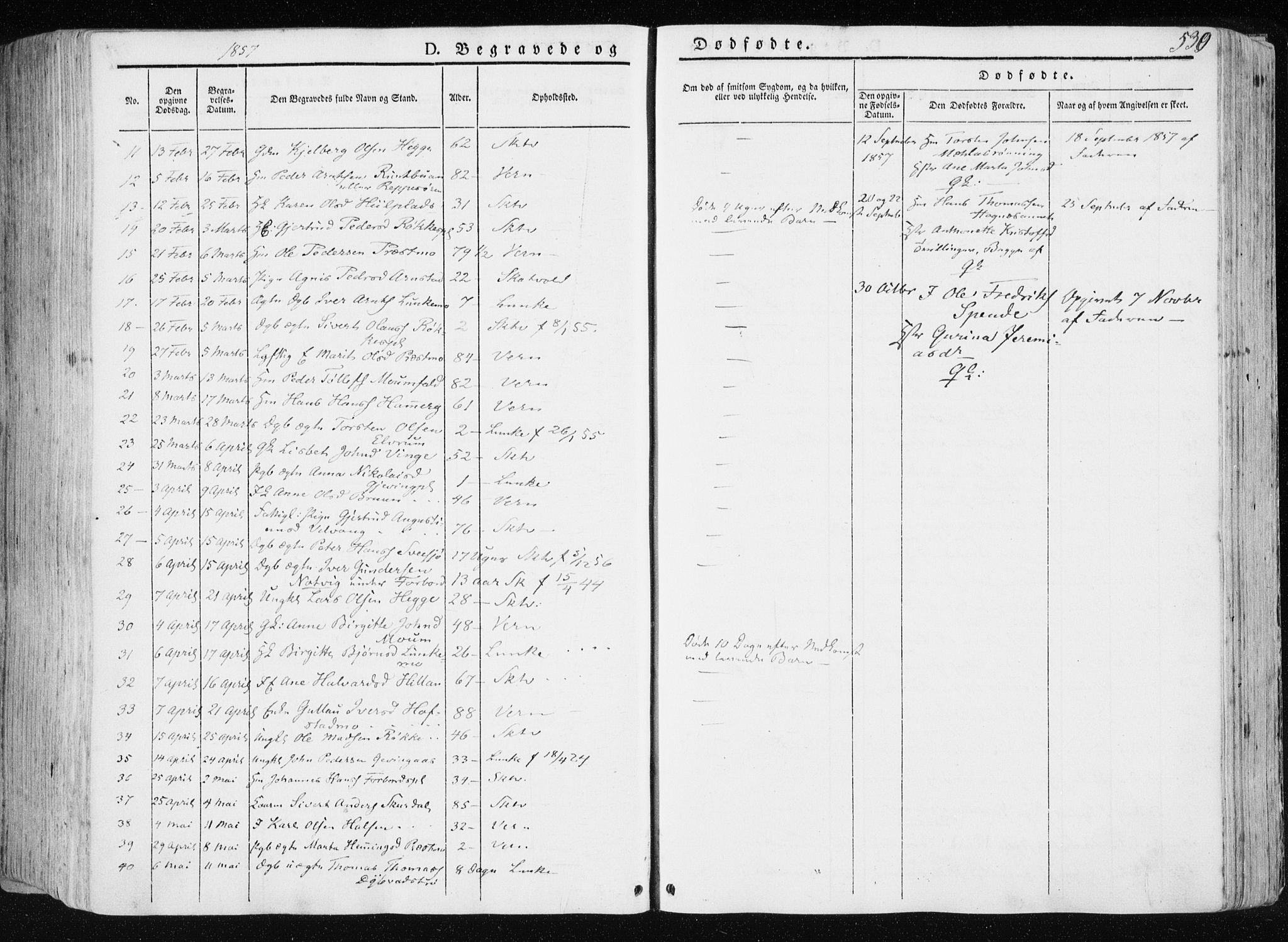 Ministerialprotokoller, klokkerbøker og fødselsregistre - Nord-Trøndelag, AV/SAT-A-1458/709/L0074: Parish register (official) no. 709A14, 1845-1858, p. 530