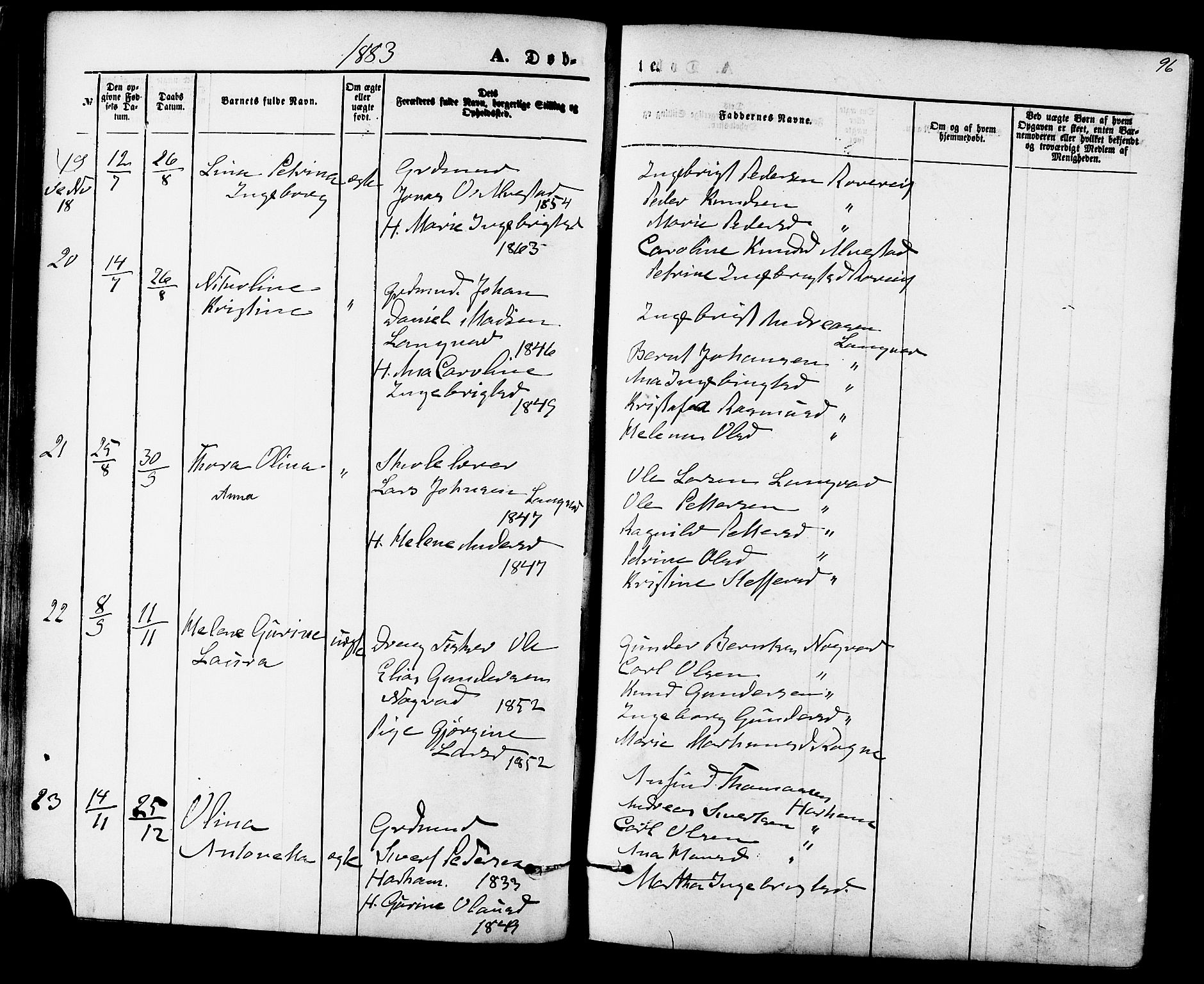 Ministerialprotokoller, klokkerbøker og fødselsregistre - Møre og Romsdal, AV/SAT-A-1454/536/L0500: Parish register (official) no. 536A09, 1876-1889, p. 96