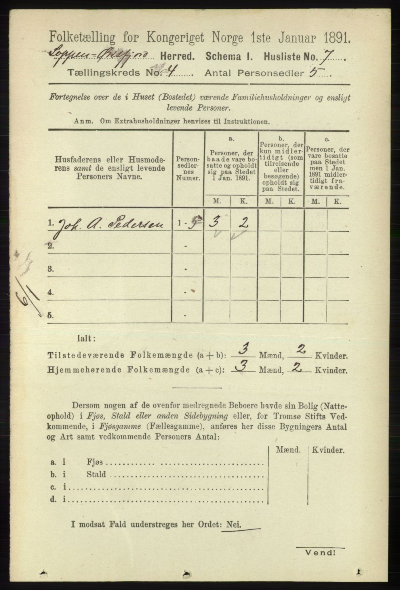 RA, 1891 census for 2014 Loppa, 1891, p. 823