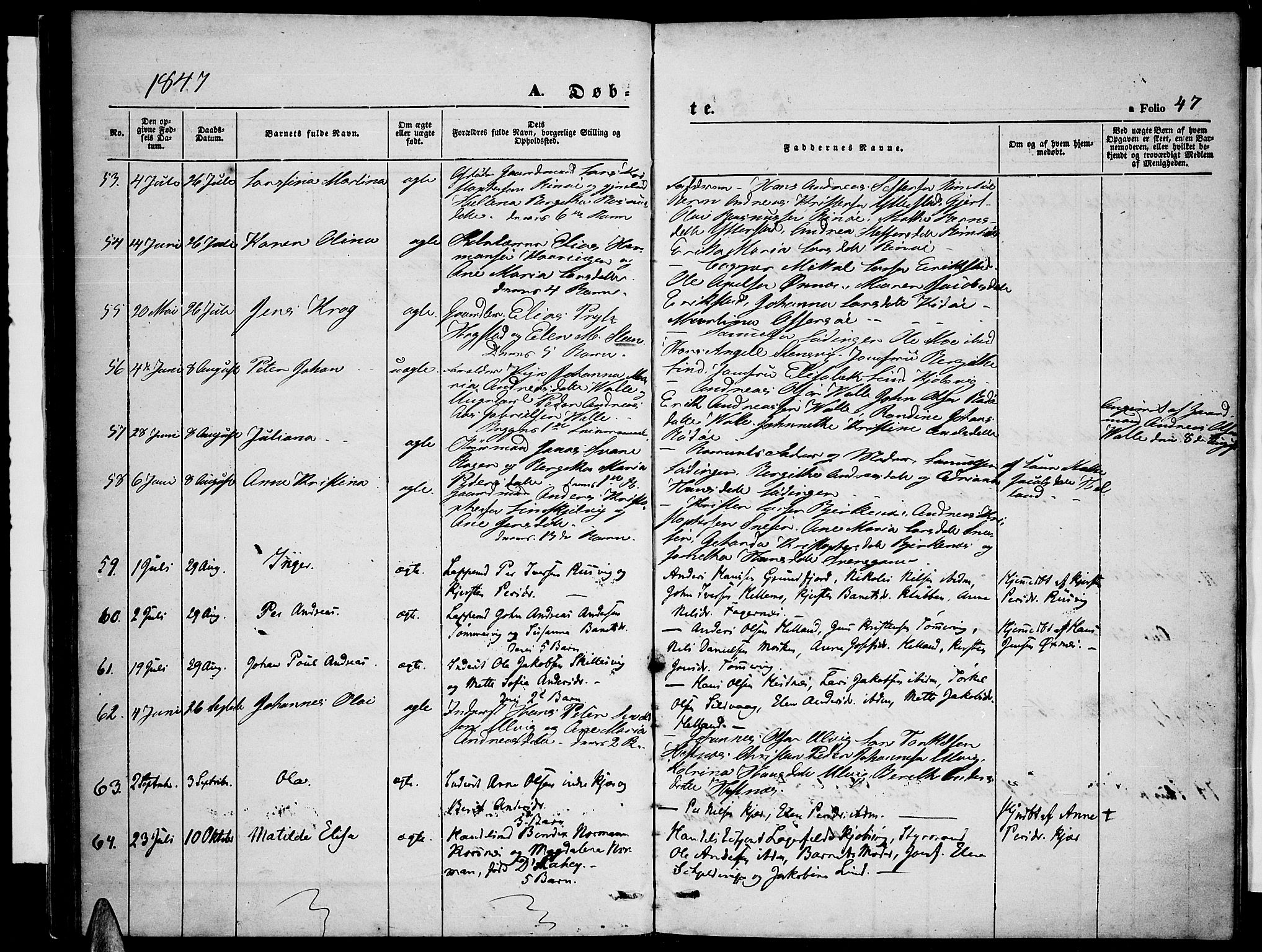 Ministerialprotokoller, klokkerbøker og fødselsregistre - Nordland, AV/SAT-A-1459/872/L1045: Parish register (copy) no. 872C01, 1840-1851, p. 47