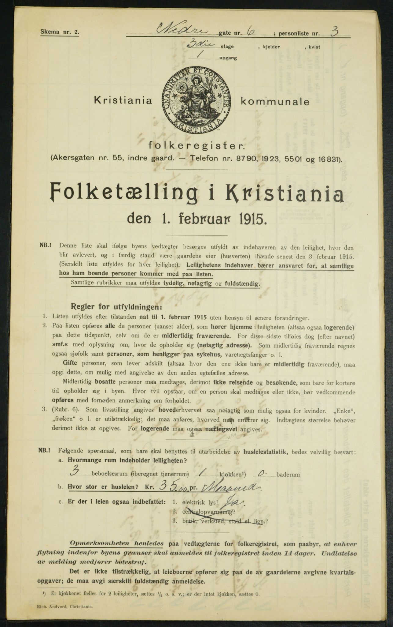 OBA, Municipal Census 1915 for Kristiania, 1915, p. 68608