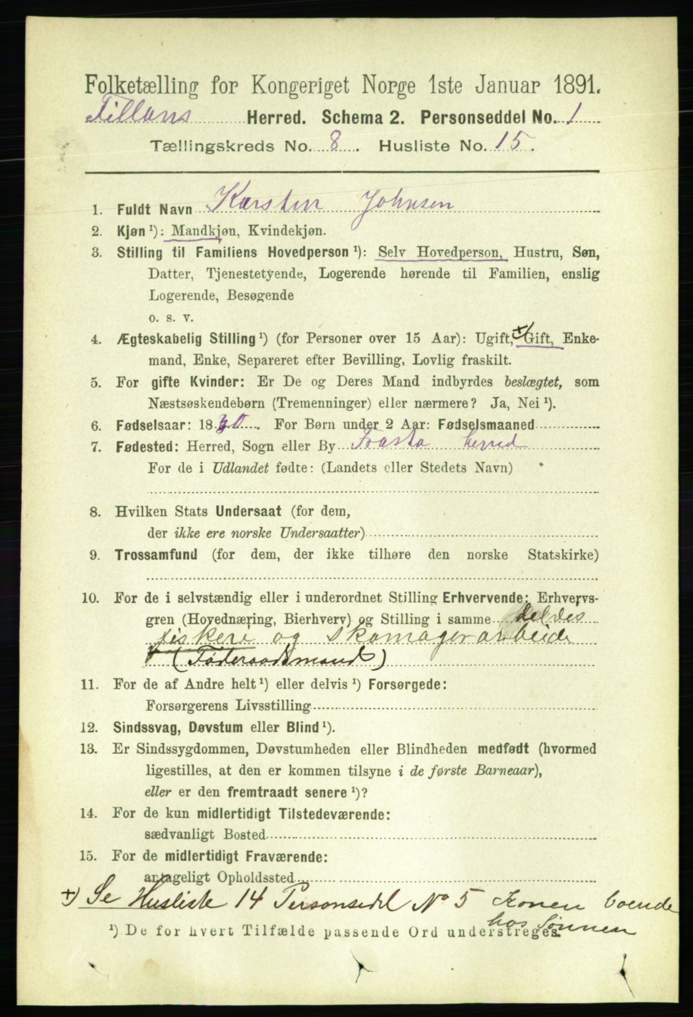 RA, 1891 census for 1616 Fillan, 1891, p. 1961