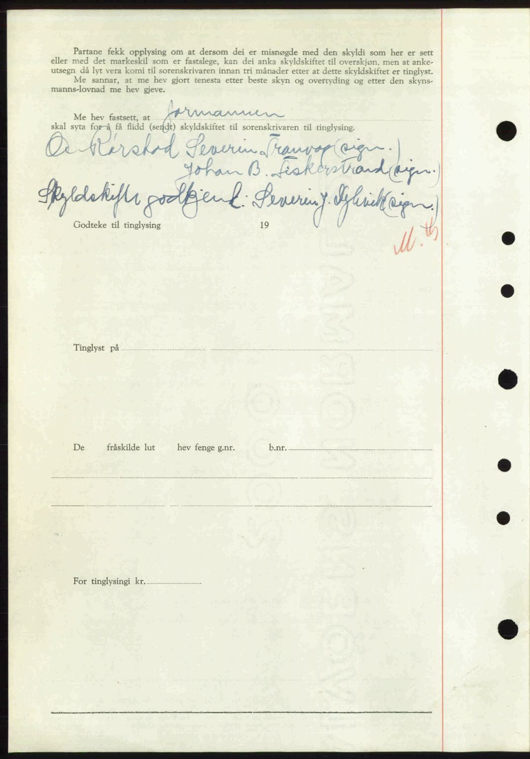 Nordre Sunnmøre sorenskriveri, AV/SAT-A-0006/1/2/2C/2Ca: Mortgage book no. A33, 1949-1950, Diary no: : 2693/1949