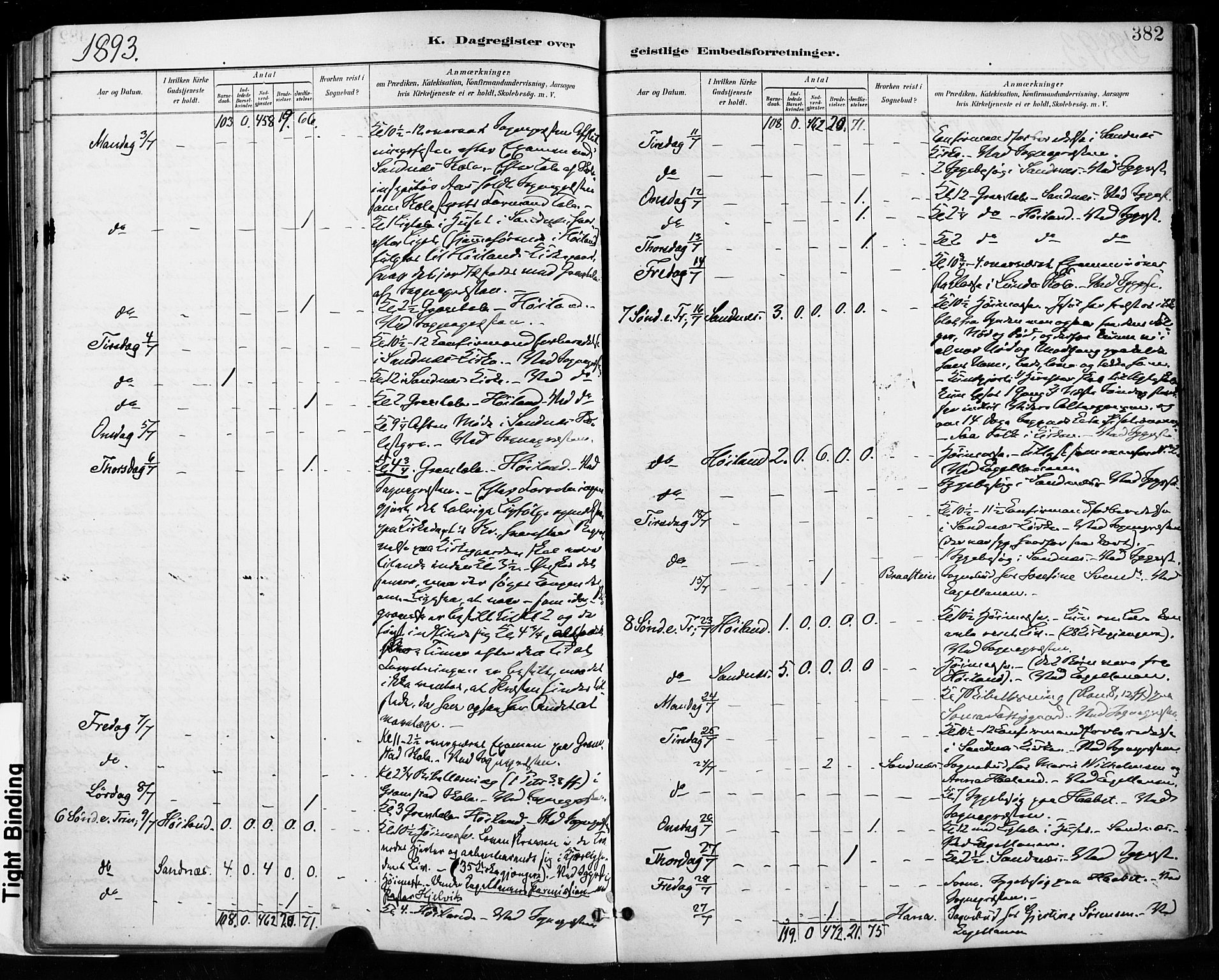 Høyland sokneprestkontor, AV/SAST-A-101799/001/30BA/L0013: Parish register (official) no. A 13.2, 1889-1898, p. 382