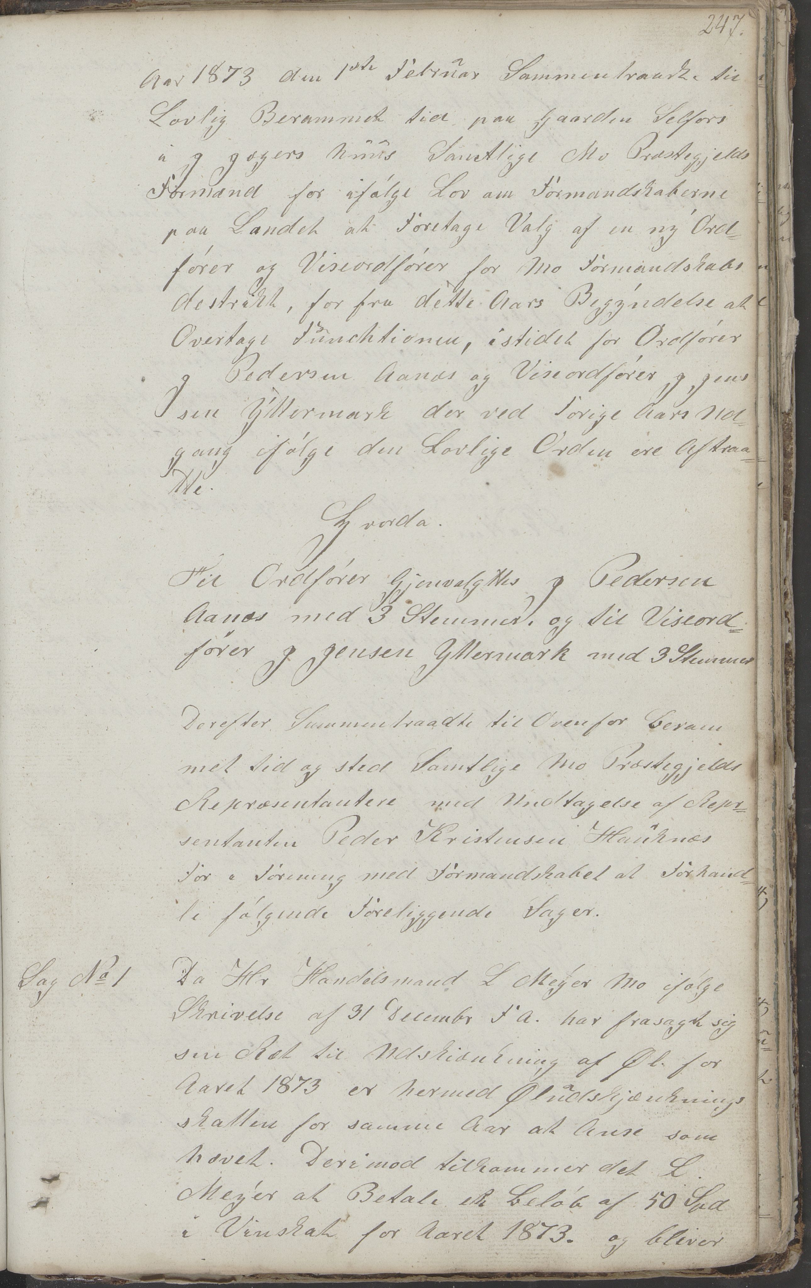 Mo kommune. Formannskapet, AIN/K-18031.150/A/Aa/L0001: Møtebok, 1838-1876, p. 247