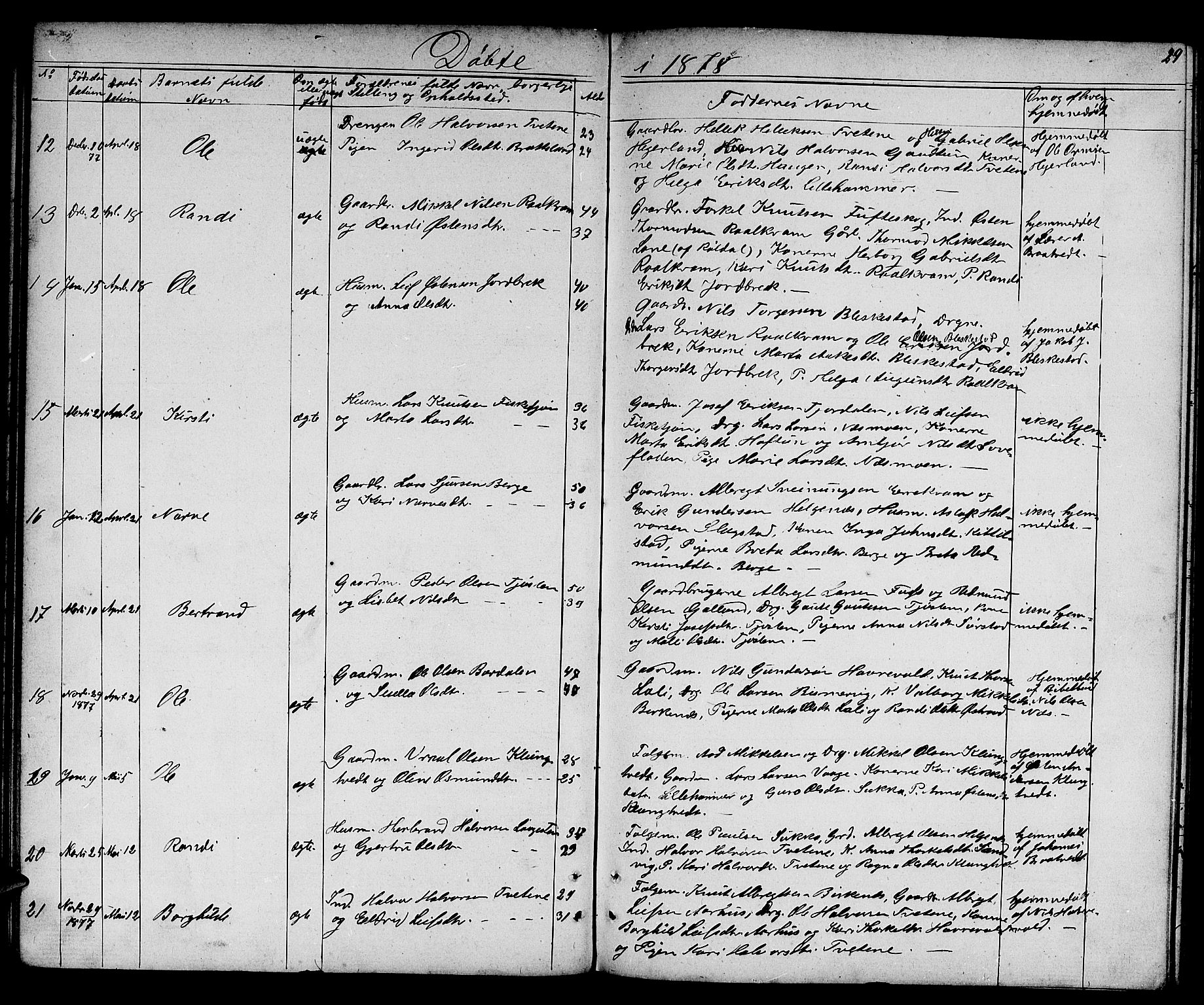 Suldal sokneprestkontor, SAST/A-101845/01/V/L0004: Parish register (copy) no. B 4, 1866-1885, p. 29
