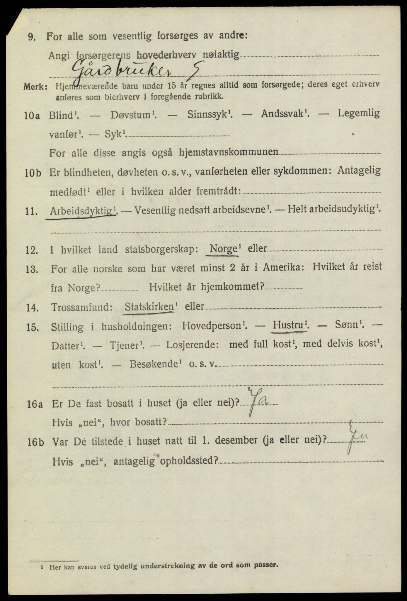 SAKO, 1920 census for Sannidal, 1920, p. 1618