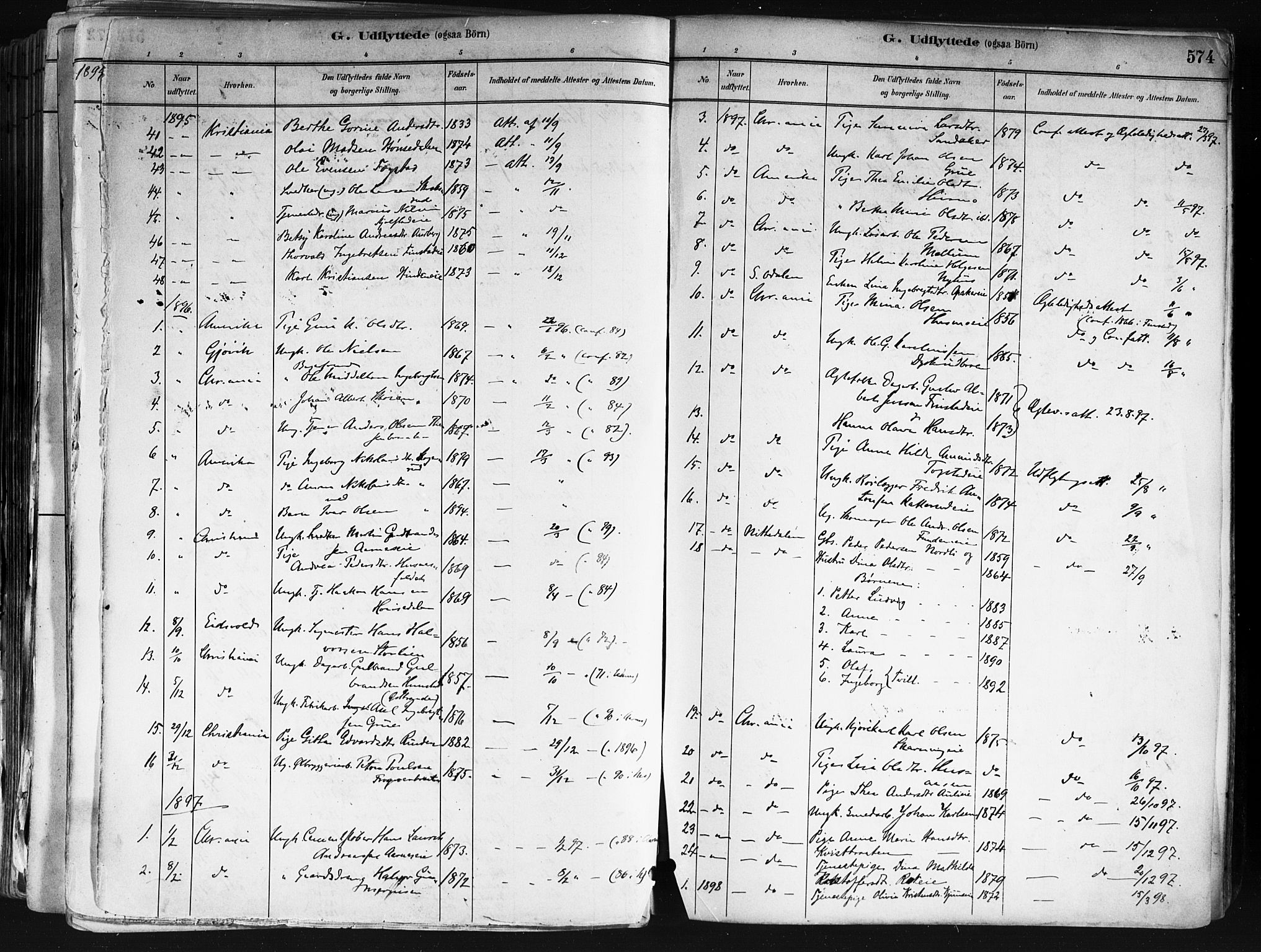 Nes prestekontor Kirkebøker, SAO/A-10410/F/Fa/L0010: Parish register (official) no. I 10, 1883-1898, p. 574