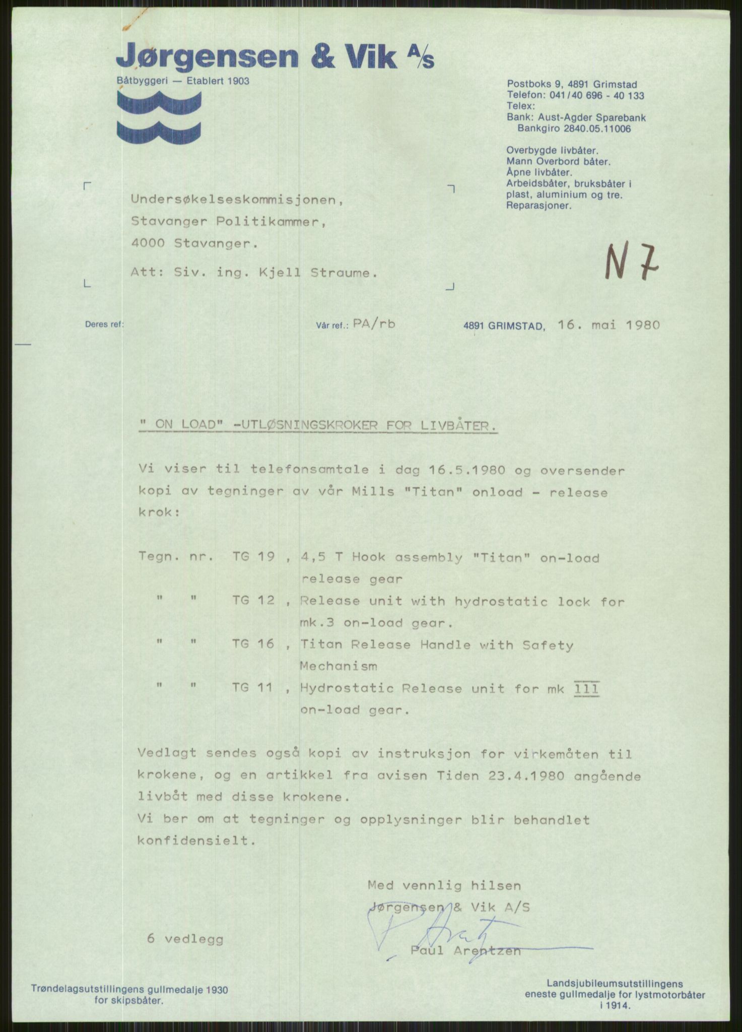 Justisdepartementet, Granskningskommisjonen ved Alexander Kielland-ulykken 27.3.1980, RA/S-1165/D/L0015: L Health and Safety Executive (Doku.liste + L1 av 1)/M Lloyds Register (Doku.liste + M1-M5 av 10)/ N Redningsutstyr (Doku.liste + N1-N43 av 43) , 1980-1981, p. 390