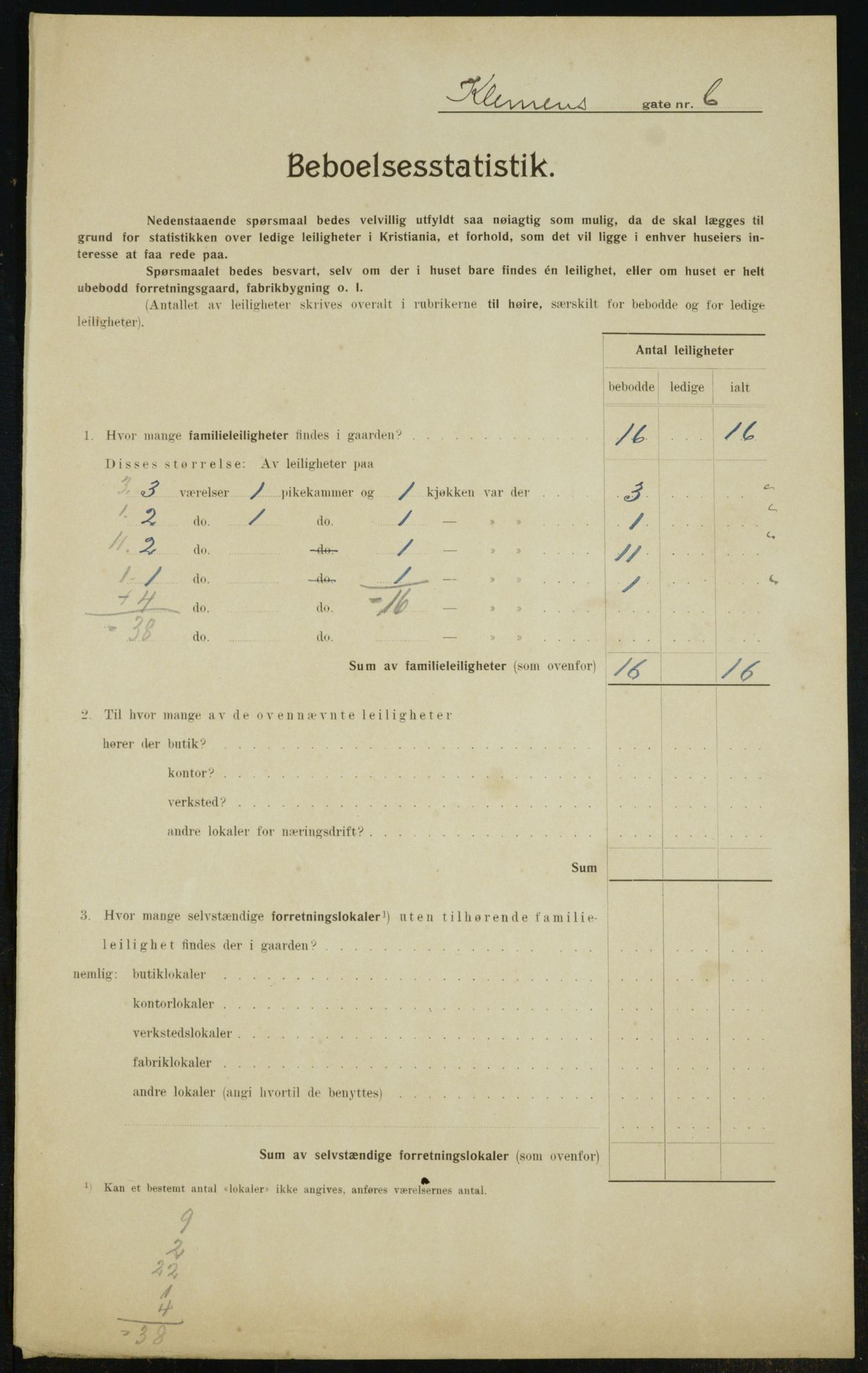 OBA, Municipal Census 1910 for Kristiania, 1910, p. 12352