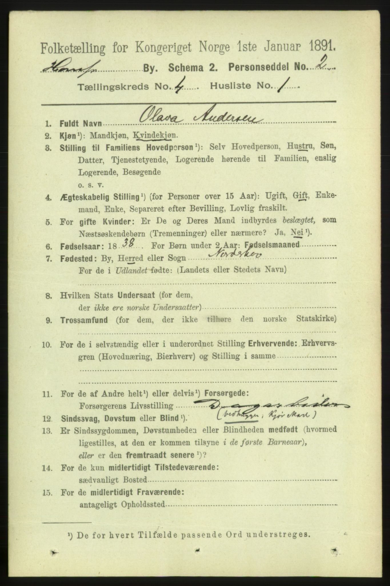 RA, 1891 census for 0601 Hønefoss, 1891, p. 788