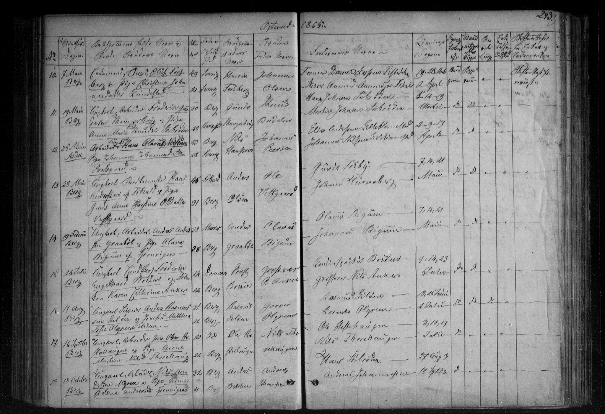 Berg prestekontor Kirkebøker, SAO/A-10902/F/Fa/L0005: Parish register (official) no. I 5, 1861-1877, p. 243